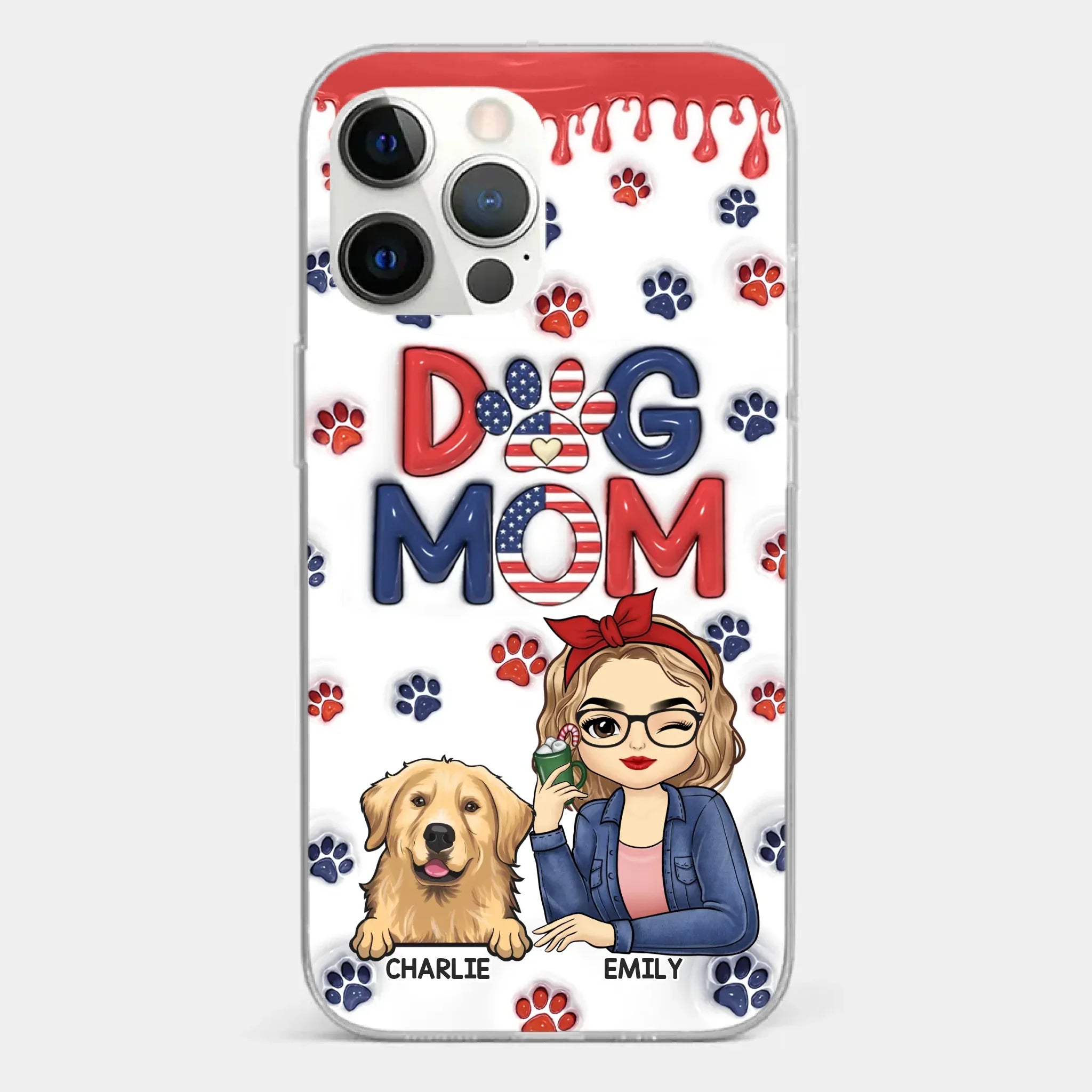 Cuddling With My Furry Happiness - Dog & Cat Personalized Custom 3D Inflated Effect Printed Clear Phone Case - Gift For Pet Owners, Pet Lovers