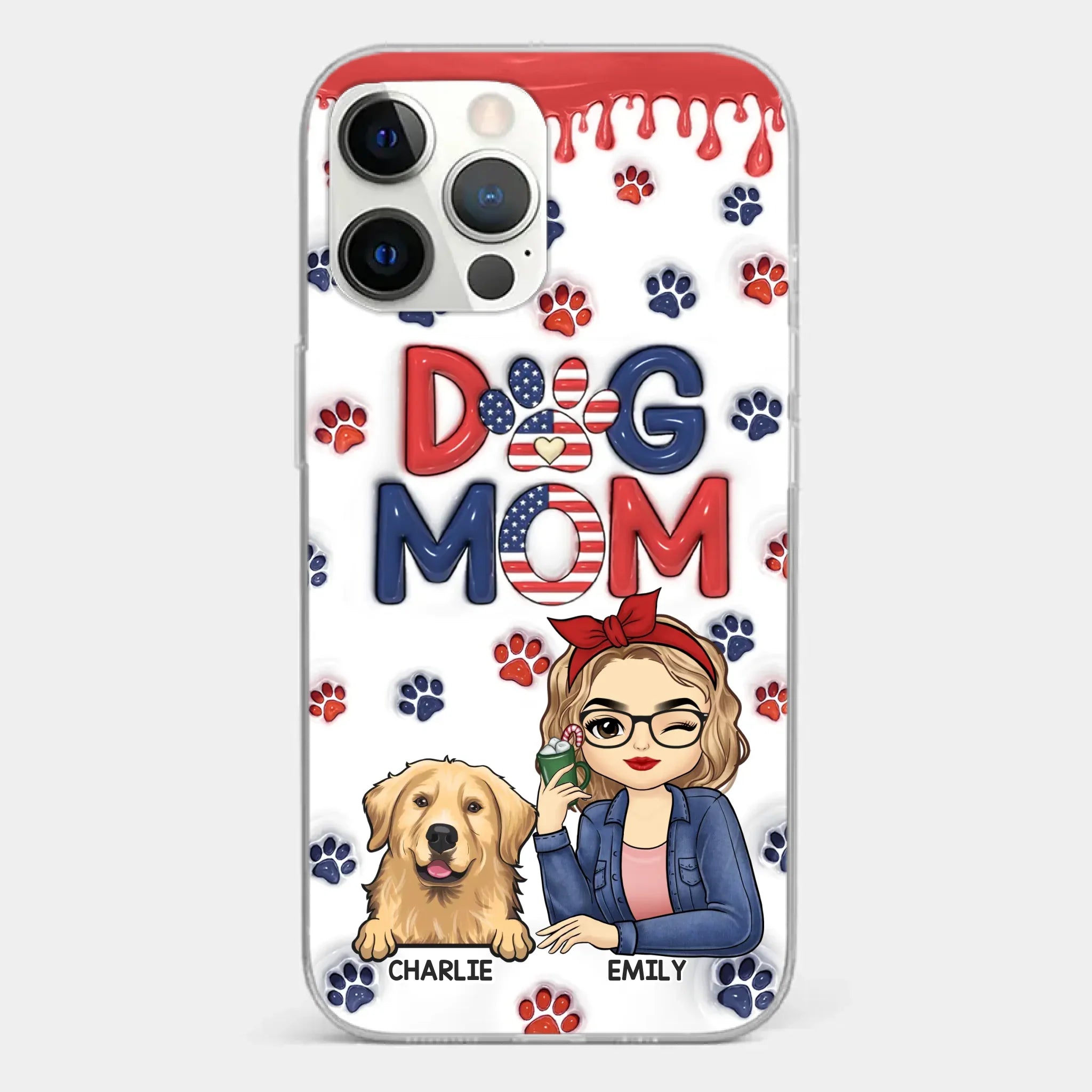 Cuddling With My Furry Happiness - Dog & Cat Personalized Custom 3D Inflated Effect Printed Clear Phone Case - Gift For Pet Owners, Pet Lovers