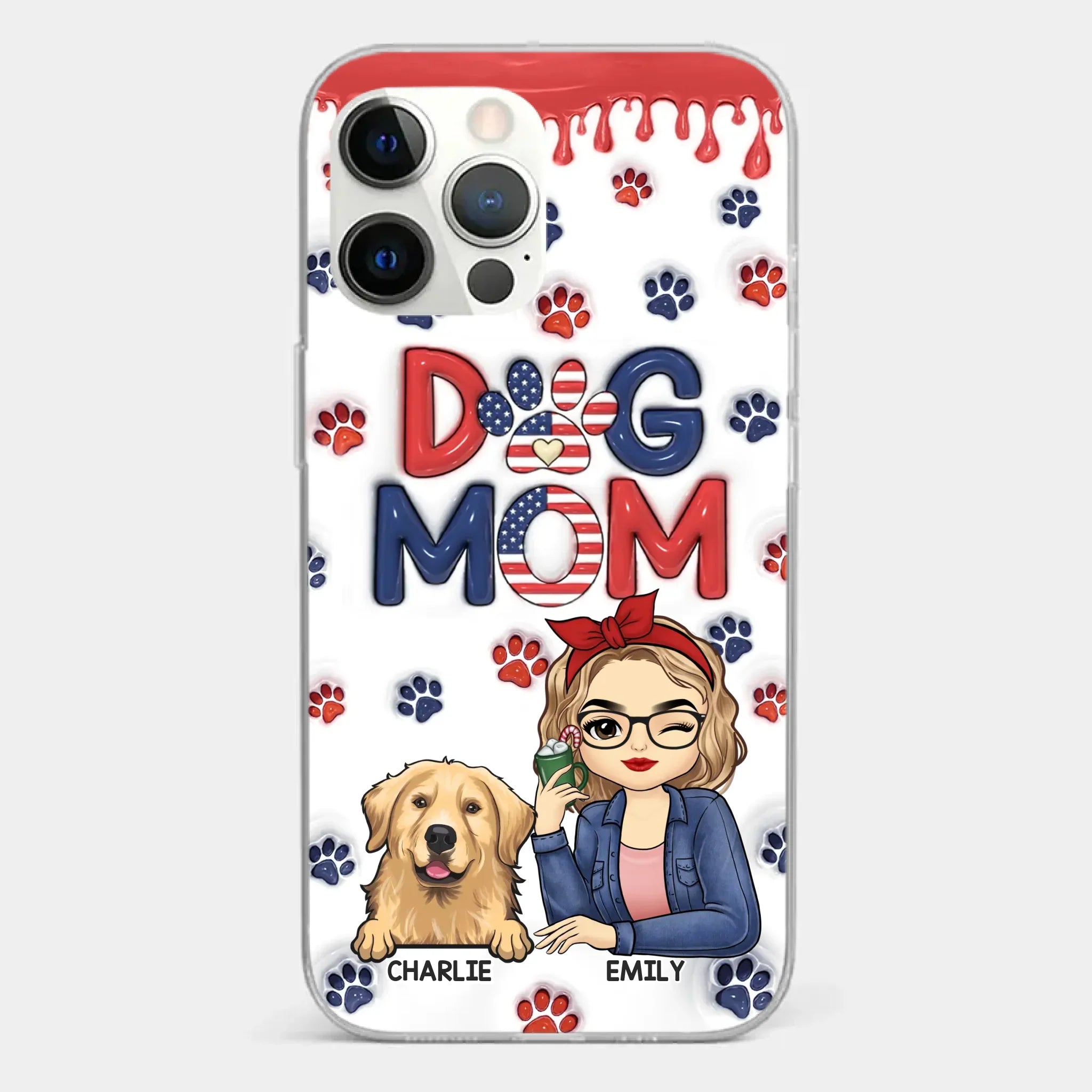 Cuddling With My Furry Happiness - Dog & Cat Personalized Custom 3D Inflated Effect Printed Clear Phone Case - Gift For Pet Owners, Pet Lovers