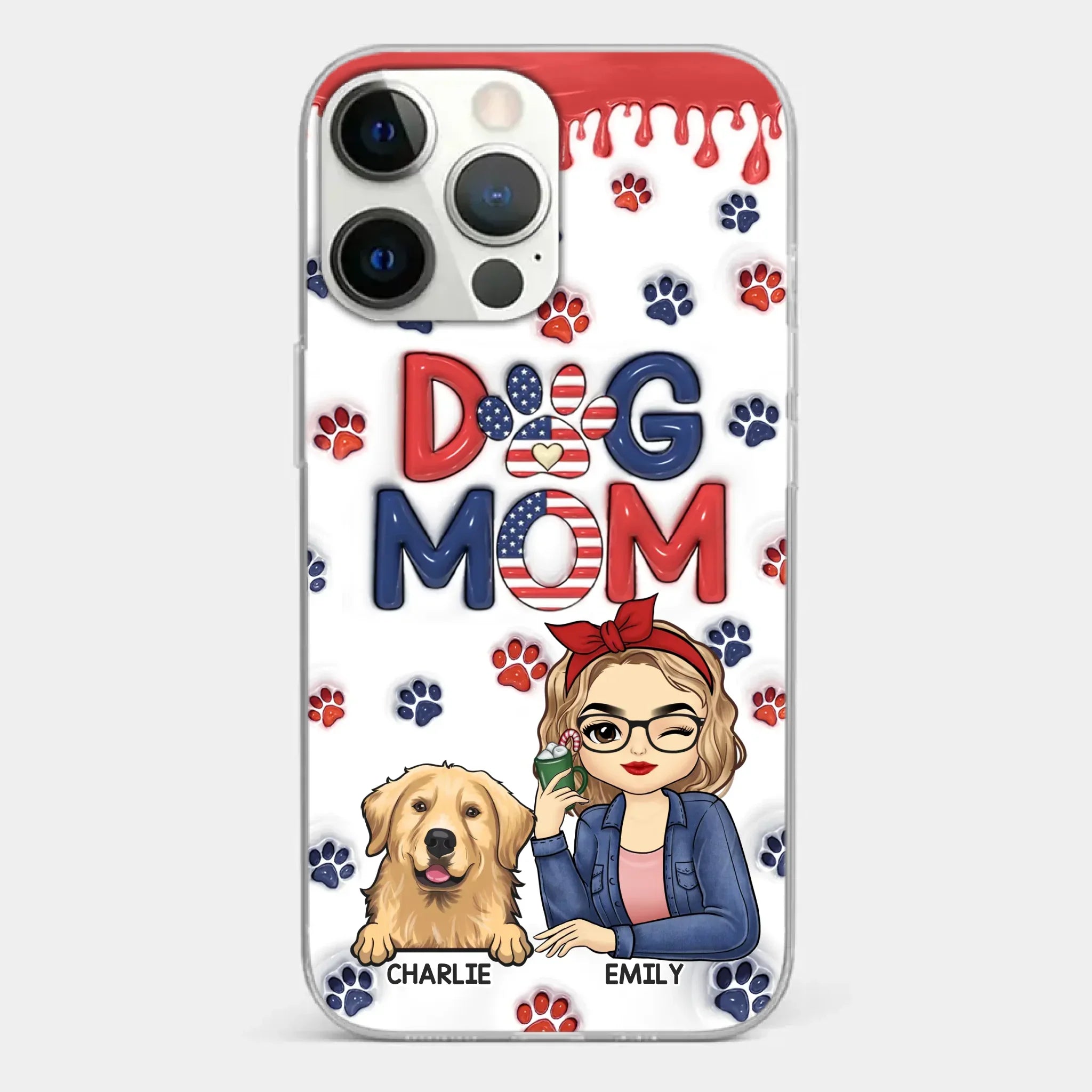 Cuddling With My Furry Happiness - Dog & Cat Personalized Custom 3D Inflated Effect Printed Clear Phone Case - Gift For Pet Owners, Pet Lovers