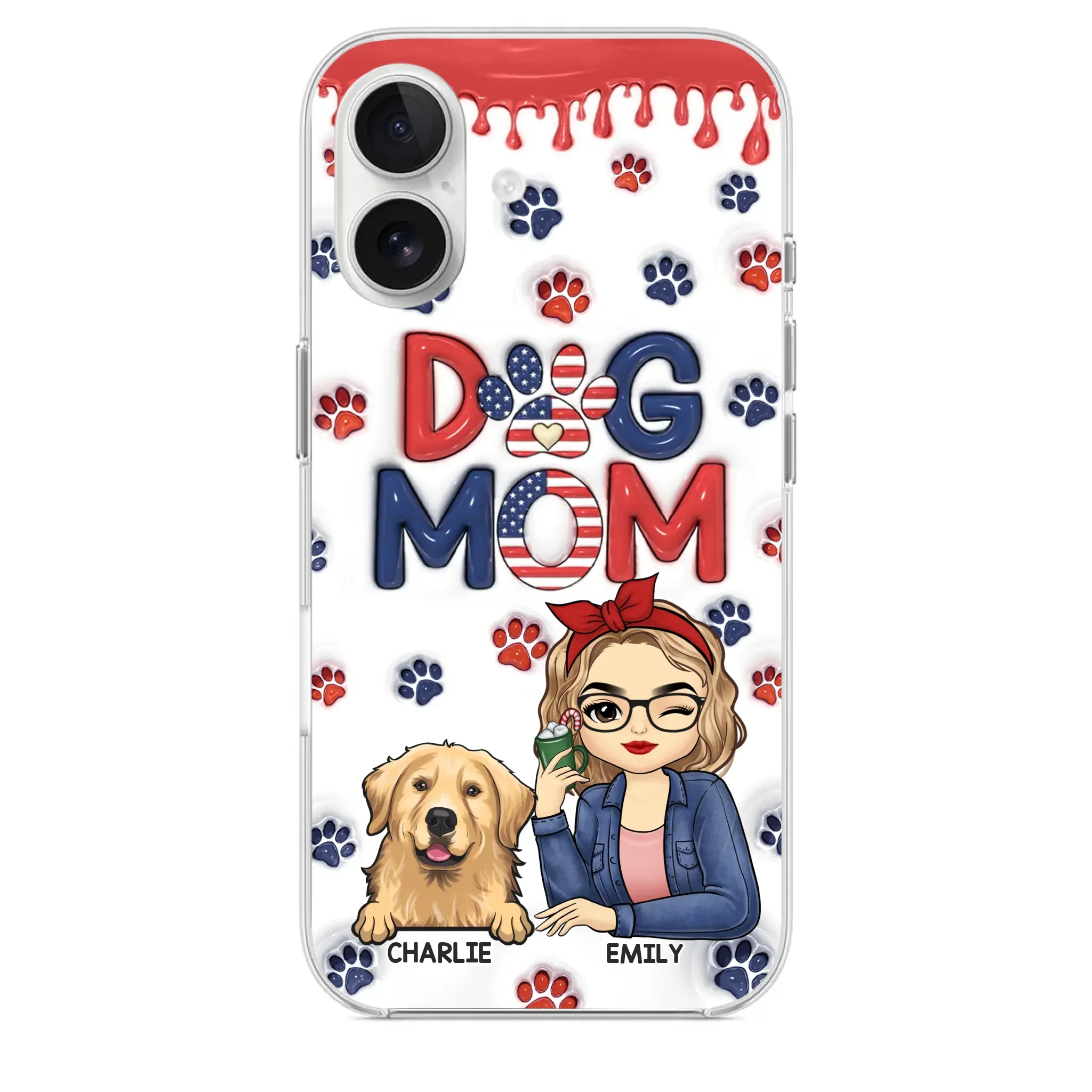 Cuddling With My Furry Happiness - Dog & Cat Personalized Custom 3D Inflated Effect Printed Clear Phone Case - Gift For Pet Owners, Pet Lovers