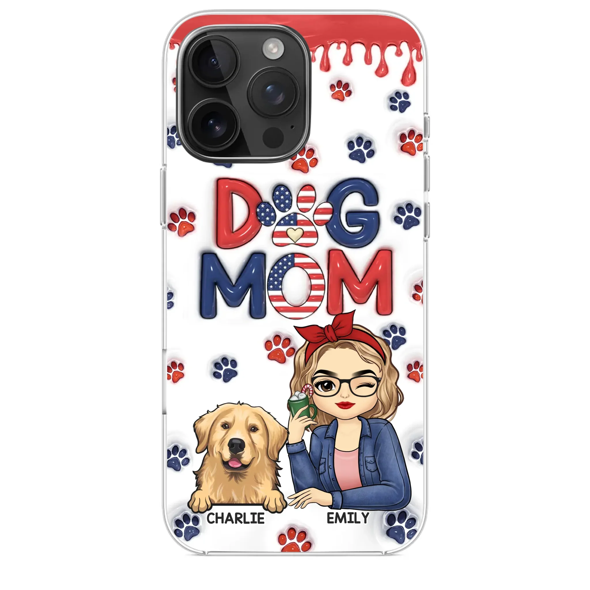 Cuddling With My Furry Happiness - Dog & Cat Personalized Custom 3D Inflated Effect Printed Clear Phone Case - Gift For Pet Owners, Pet Lovers