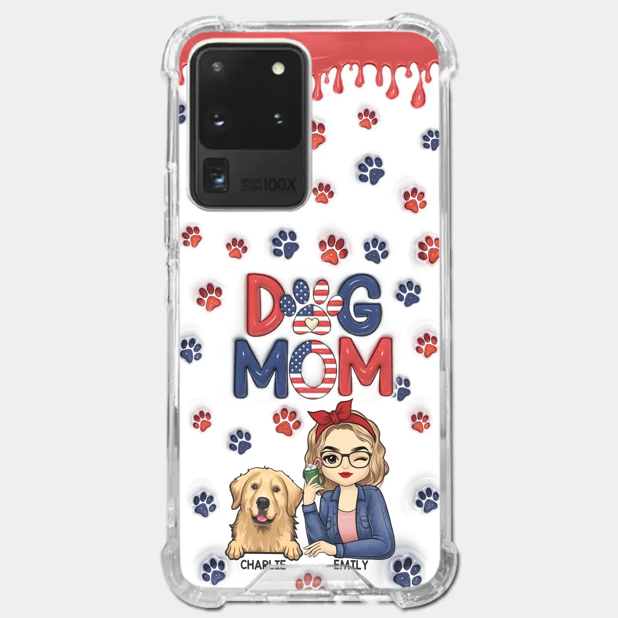 Cuddling With My Furry Happiness - Dog & Cat Personalized Custom 3D Inflated Effect Printed Clear Phone Case - Gift For Pet Owners, Pet Lovers