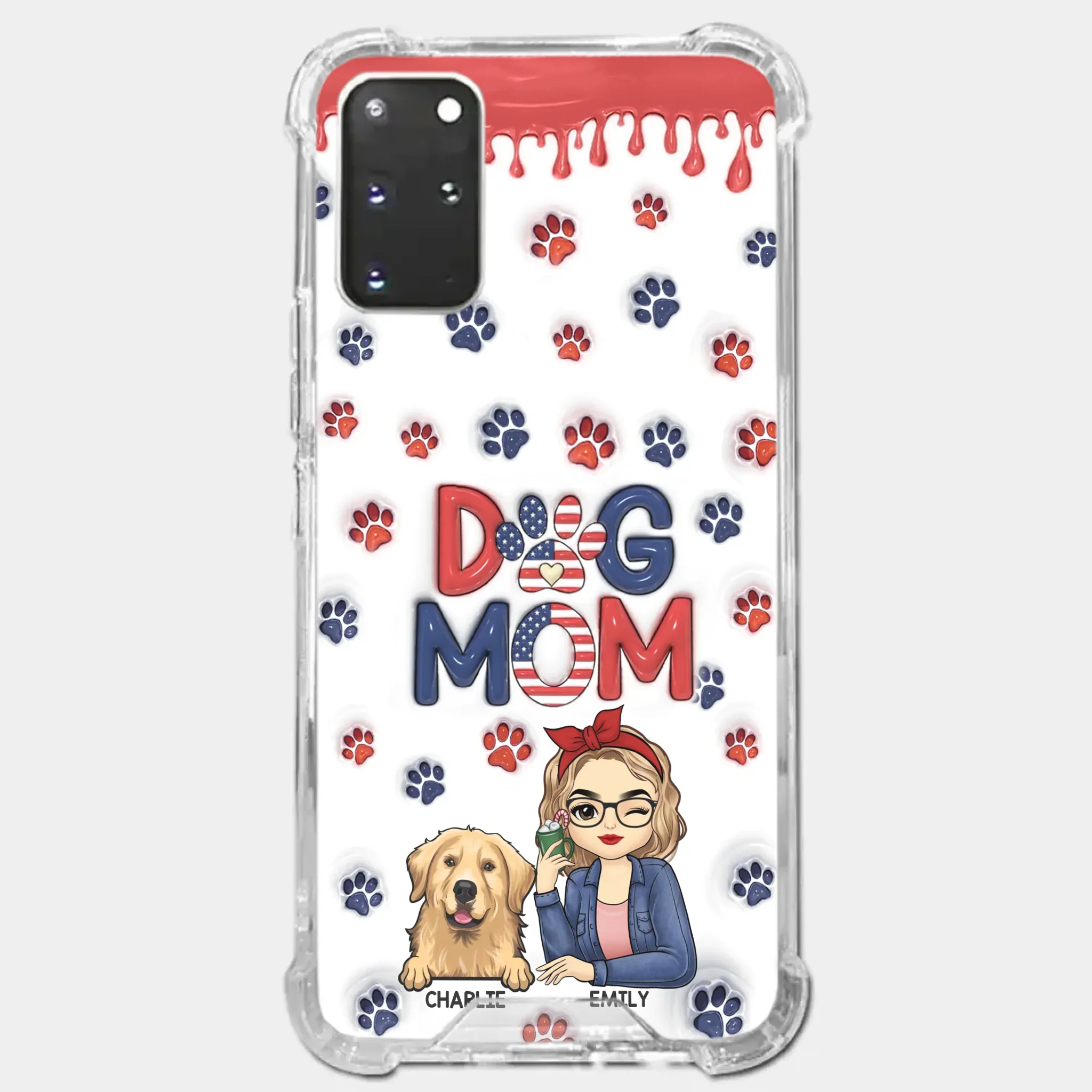 Cuddling With My Furry Happiness - Dog & Cat Personalized Custom 3D Inflated Effect Printed Clear Phone Case - Gift For Pet Owners, Pet Lovers