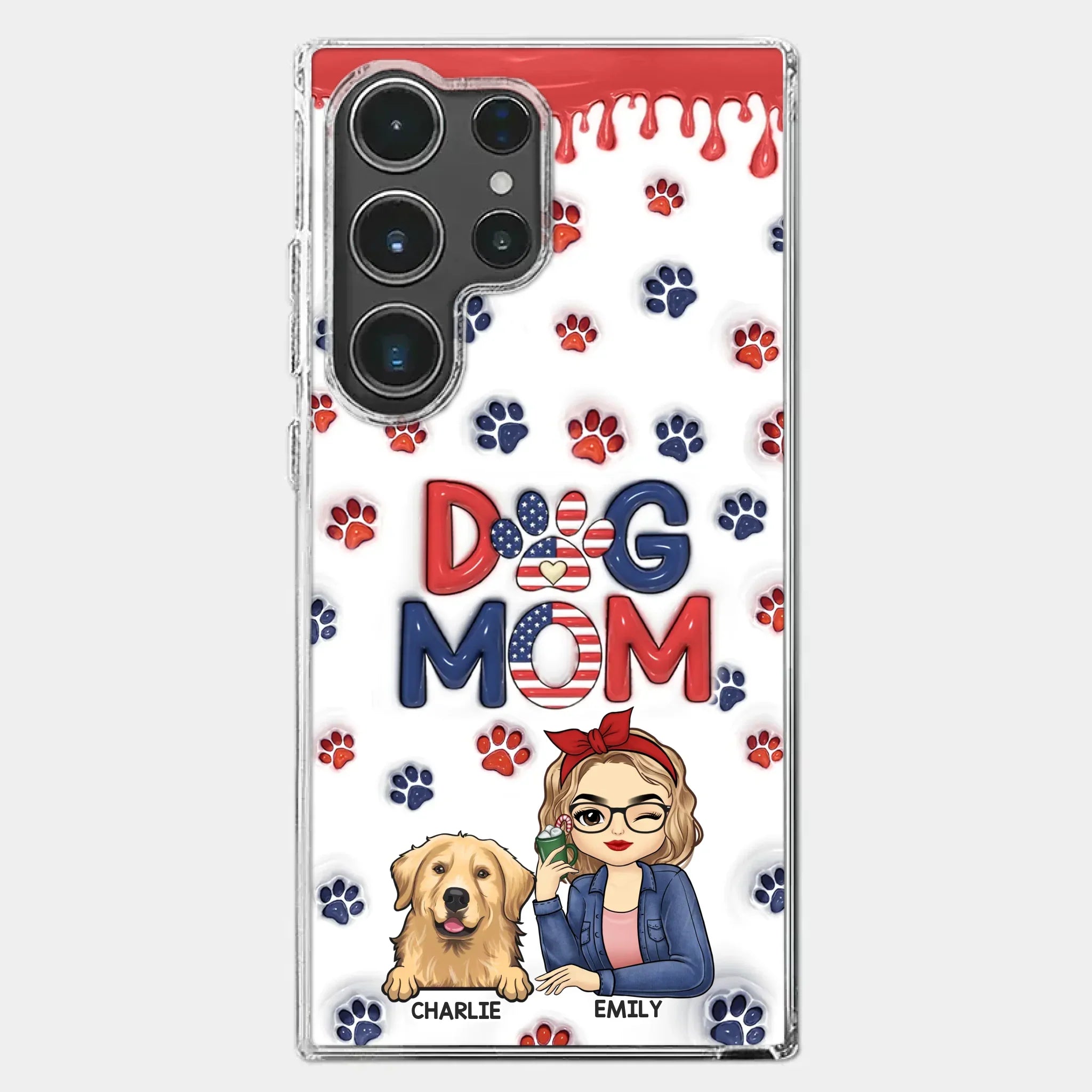 Cuddling With My Furry Happiness - Dog & Cat Personalized Custom 3D Inflated Effect Printed Clear Phone Case - Gift For Pet Owners, Pet Lovers
