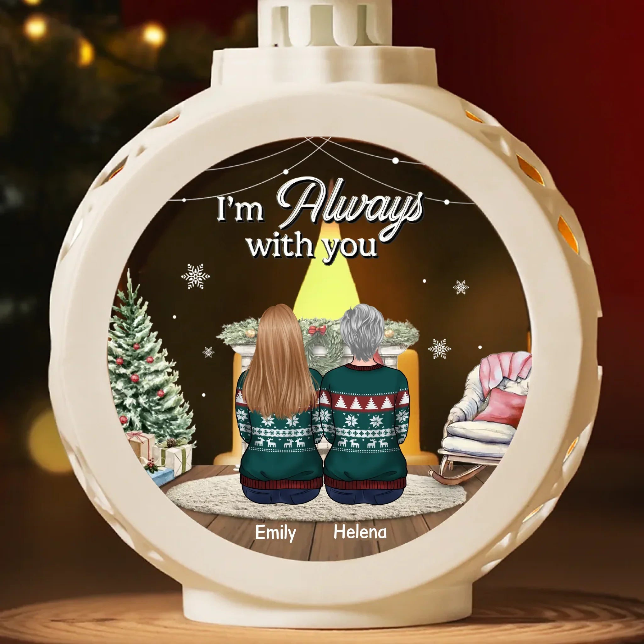 We Carry You With Us, Always In Our Hearts - Memorial Personalized Custom Candlelight Lantern Ornament - Sympathy Gift, Christmas Gift For Family Members