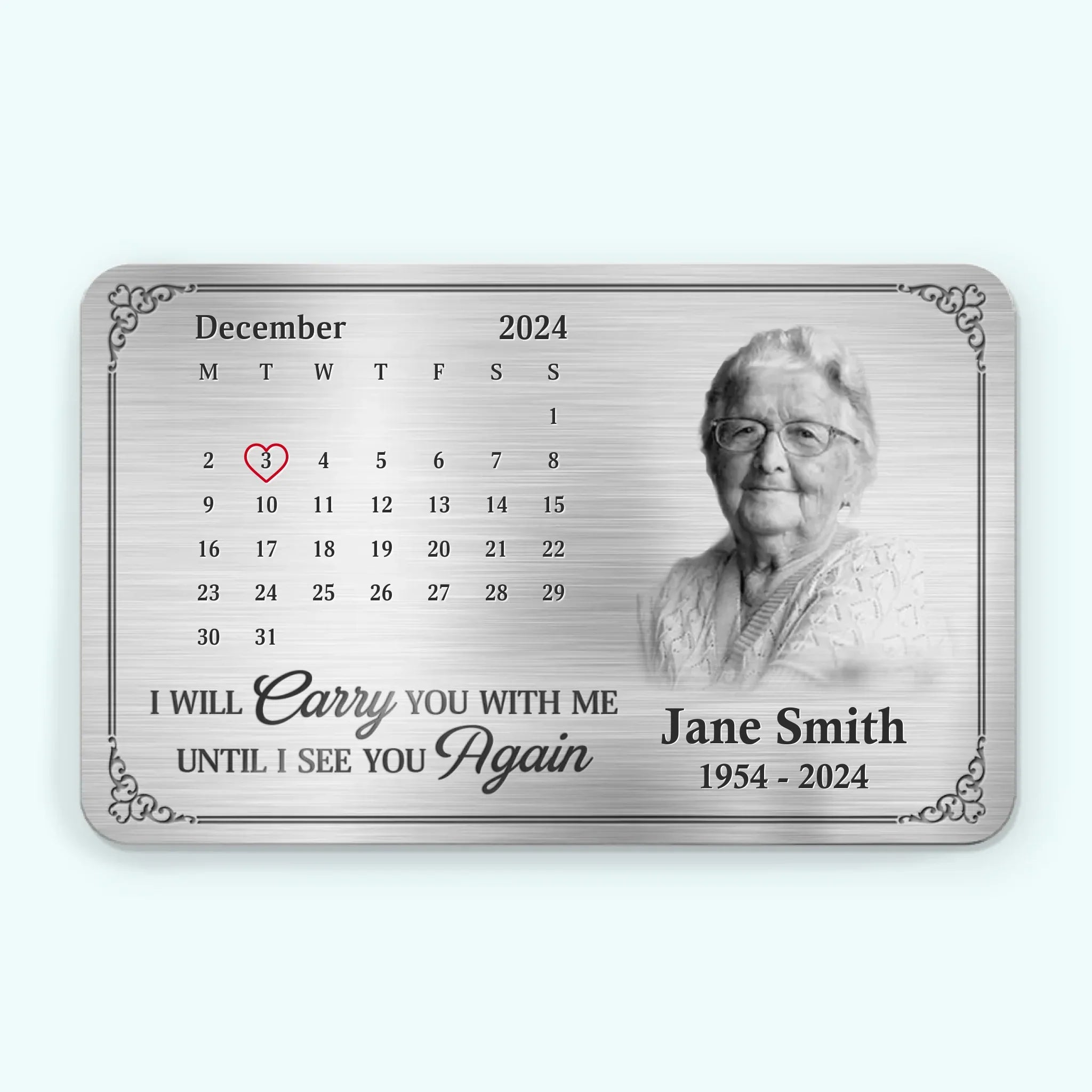 Custom Photo Always By Our Side, Even If Unseen - Memorial Personalized Custom Aluminum Wallet Card - Sympathy Gift For Family Members