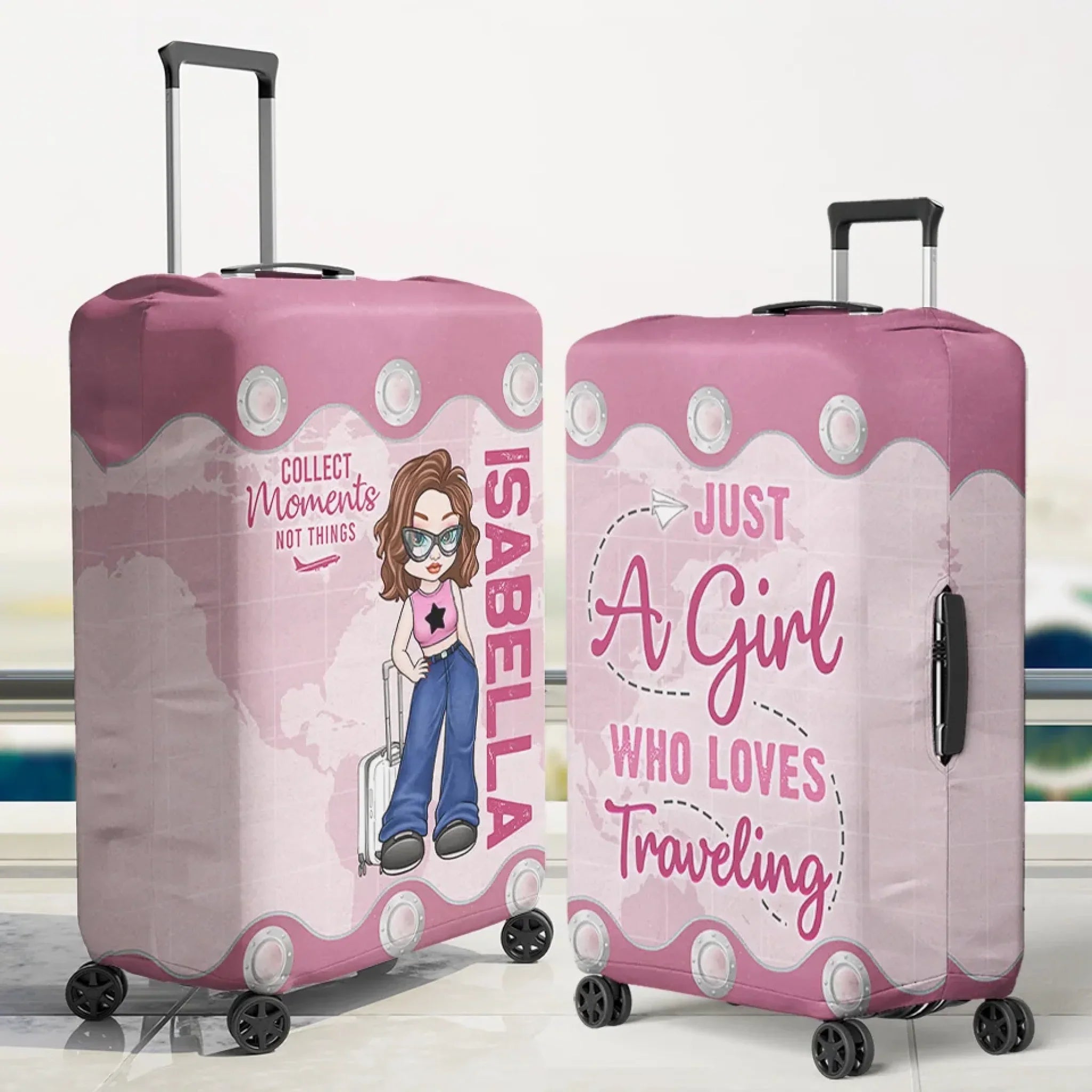 A Fun Way To Keep Your Luggage Safe And Stylish - Travel Personalized Custom Luggage Cover - Summer Vacation Gift, Gift For Adventure Travel Lovers