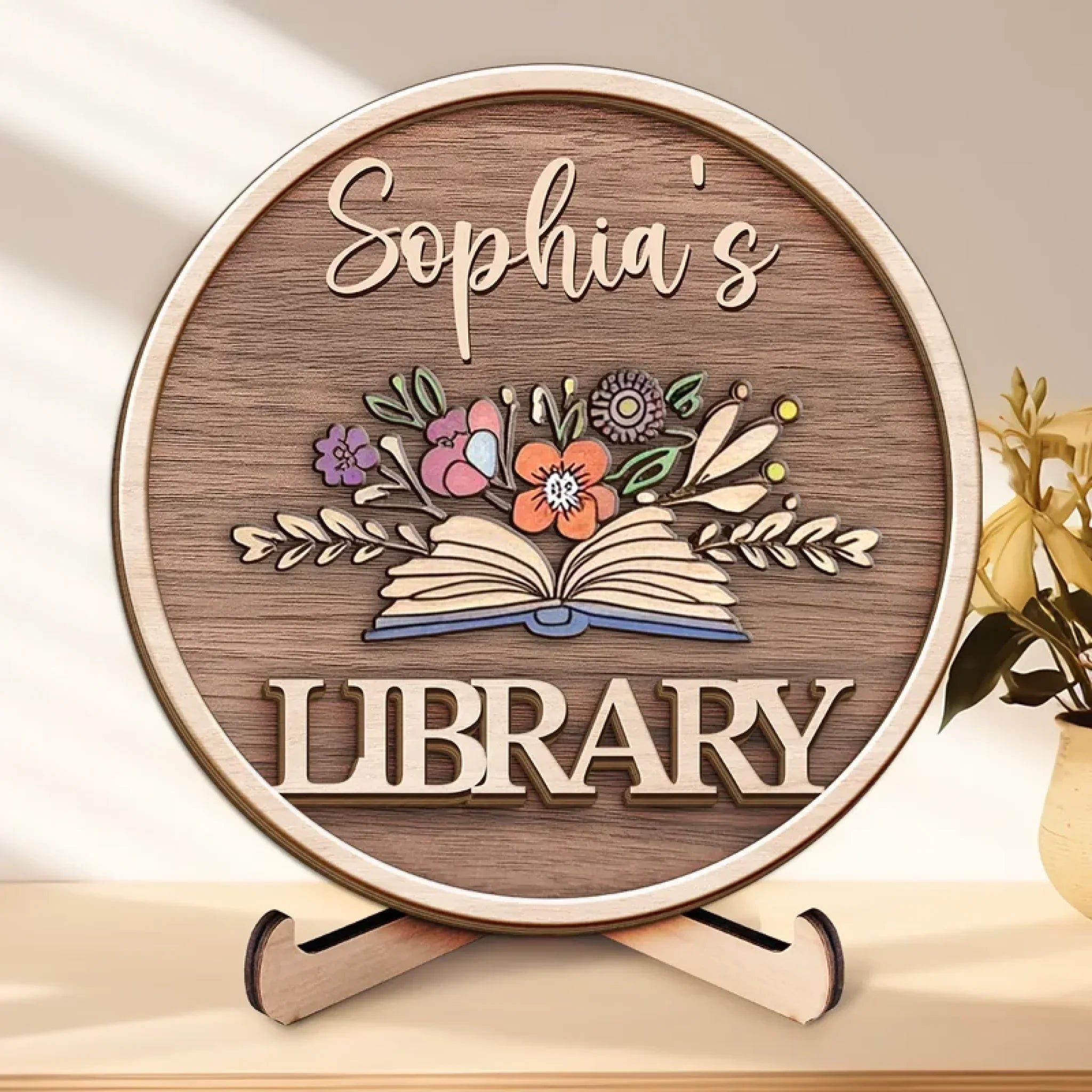 Words Are My Power, Curiosity Is My Fuel - Family Personalized Custom 2-Layered Wooden Plaque With Stand - Gift For Yourself, Best Friends, Siblings, Family Members