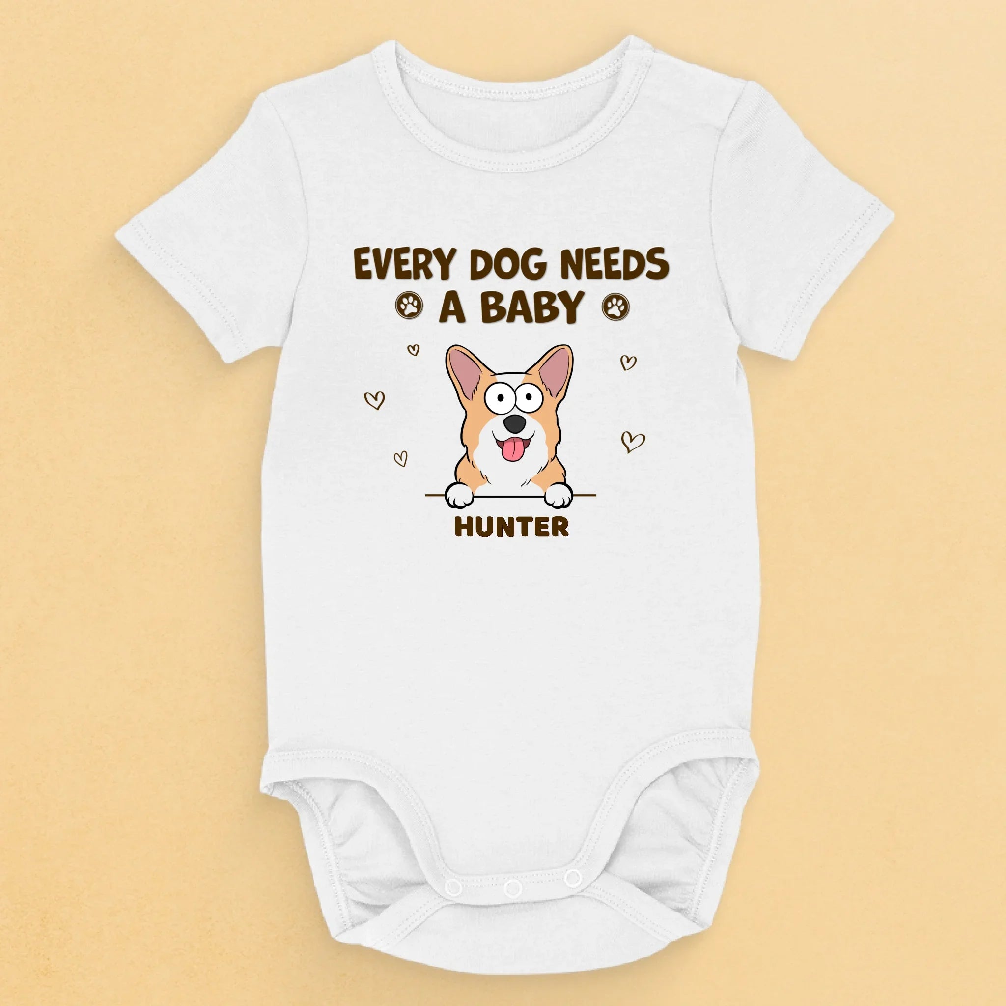 A Sweet Way To Celebrate Your Baby And Furry Friend - Dog Personalized Custom Baby Onesie - Baby Shower Gift, Gift For Pet Owners, Pet Lovers