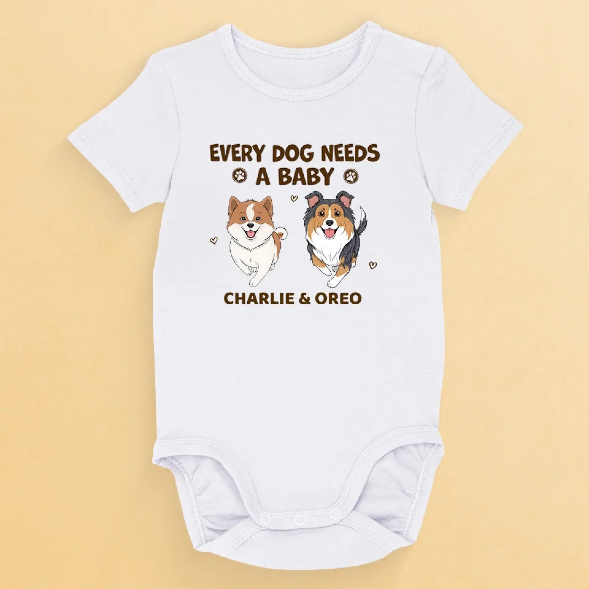 Because Home Is Always Better With A Paw Friend - Dog Personalized Custom Baby Onesie - Baby Shower Gift, Gift For Pet Owners, Pet Lovers