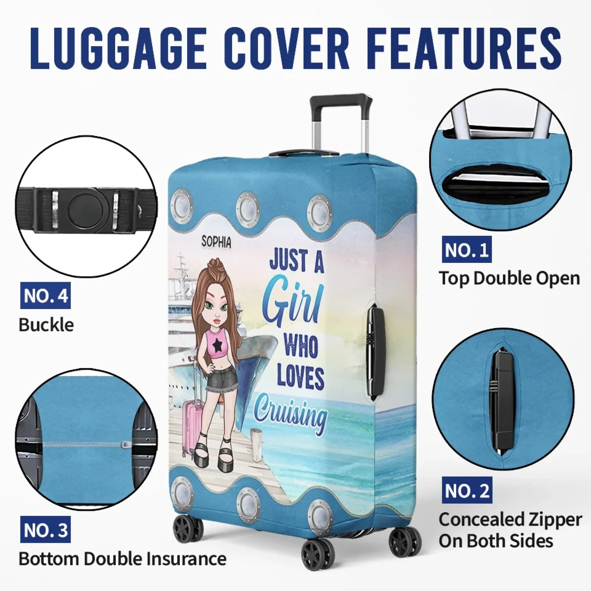New Journey Is Coming Up - Travel Personalized Custom Luggage Cover - Summer Vacation Gift, Gift For Adventure Travel Lovers