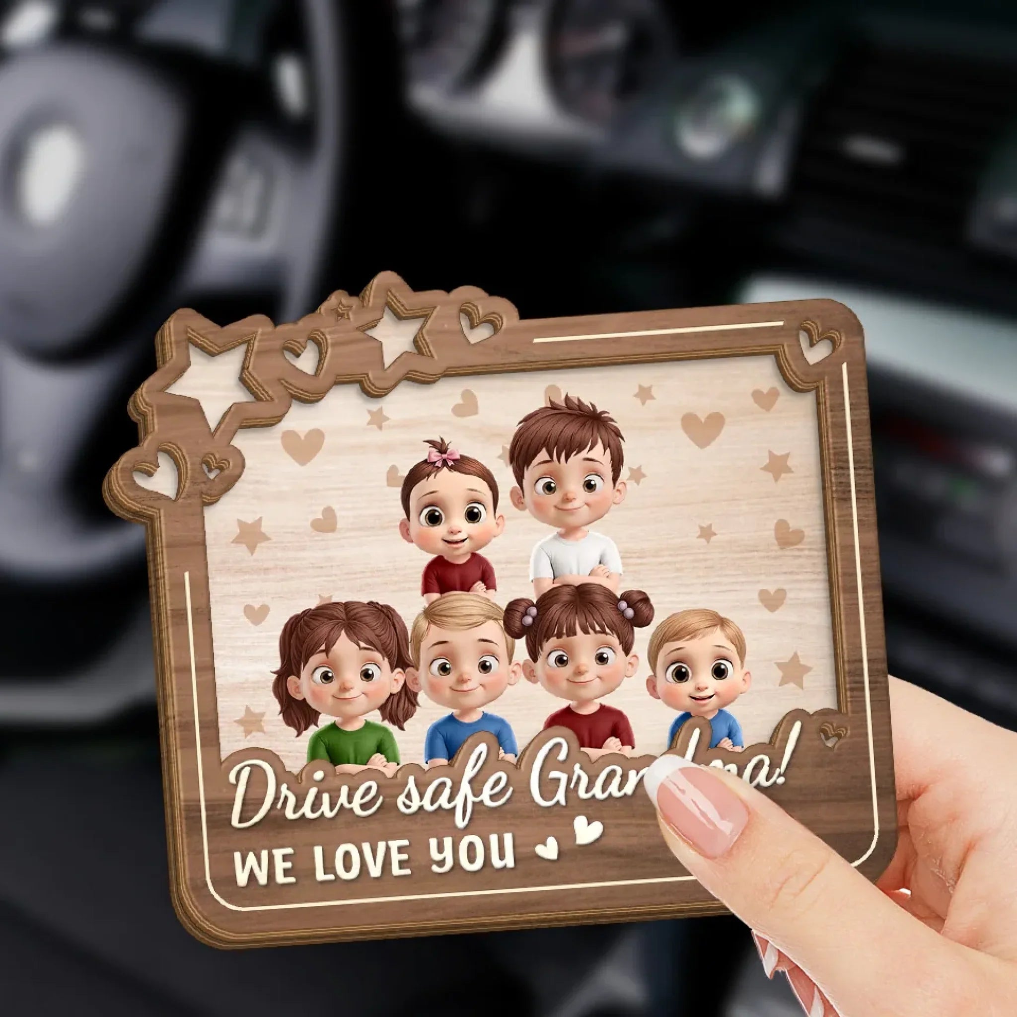 Wherever You Go, Our Love Goes With You - Family Personalized Custom Car Visor Clip - Mother's Day, Gift For Mom, Grandma