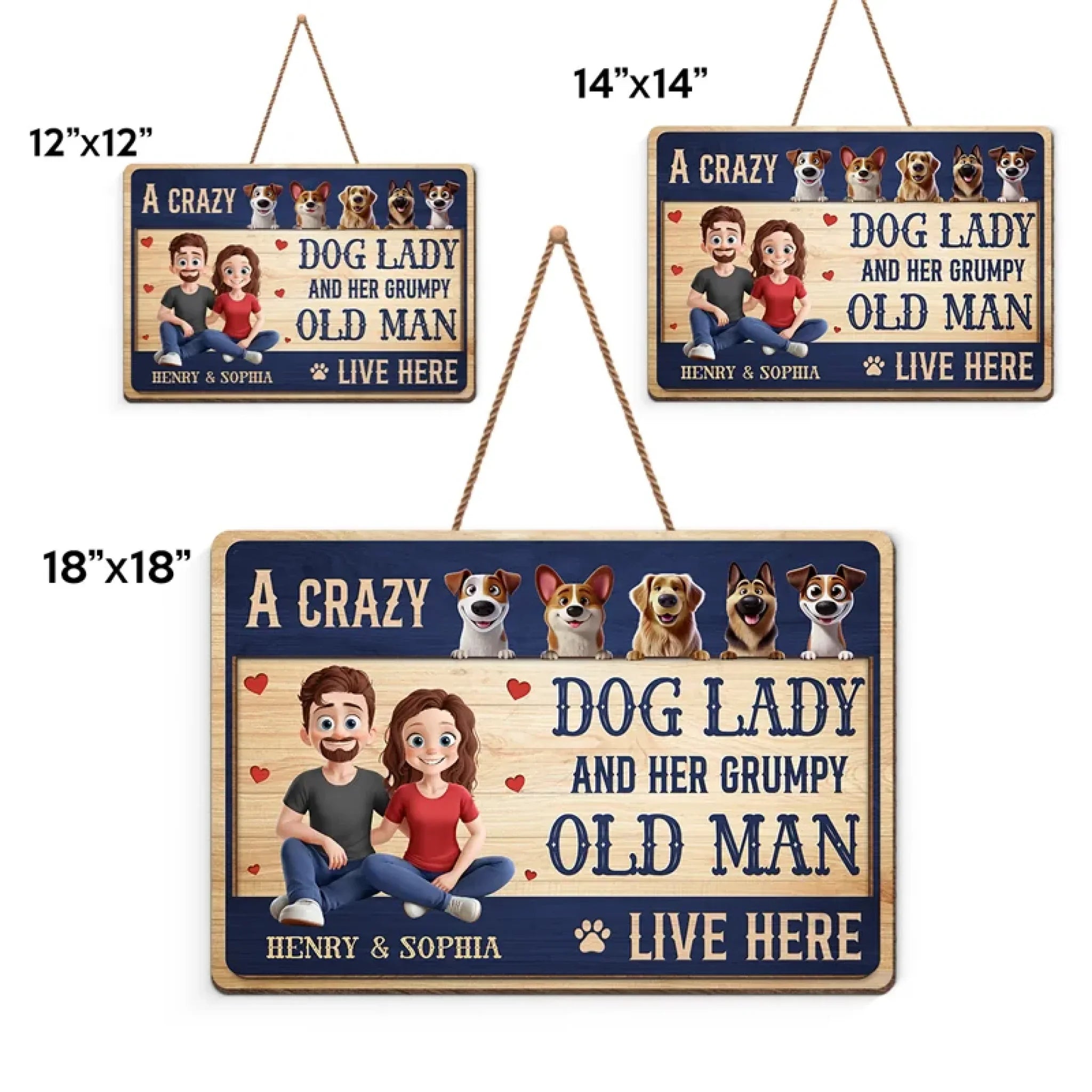 Home Of Barking Security And Unconditional Love - Couple Personalized Custom Home Decor Wood Sign - Gift For Husband Wife, Anniversary, Pet Owners, Pet Lovers