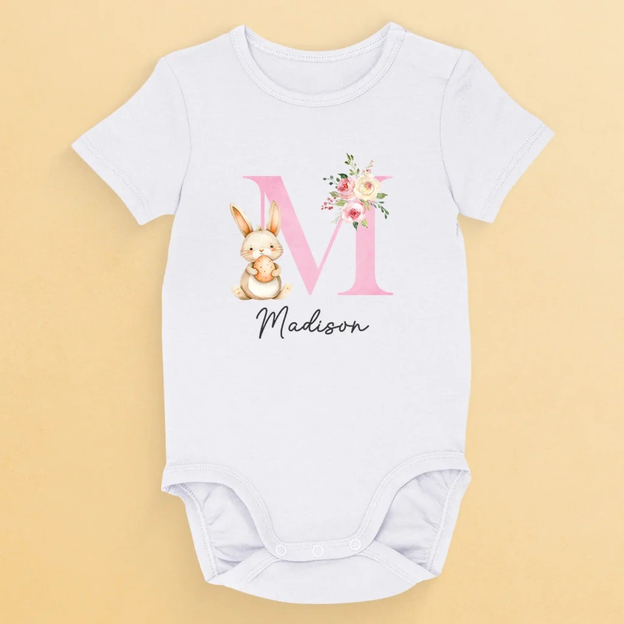 Dapper Bunny, First Easter - Family Personalized Custom Baby Onesie - Easter Gift For Baby Kids, Newborn Baby