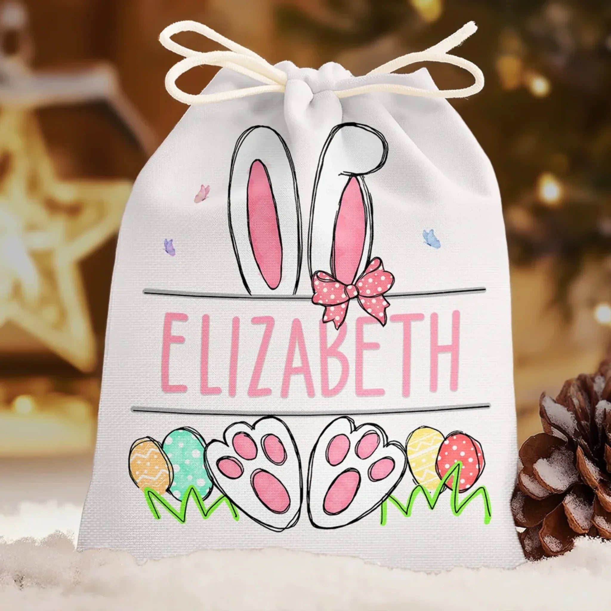 Hopping Into Easter With Love - Family Personalized Custom Favor Bag - Easter Gift For Family Members