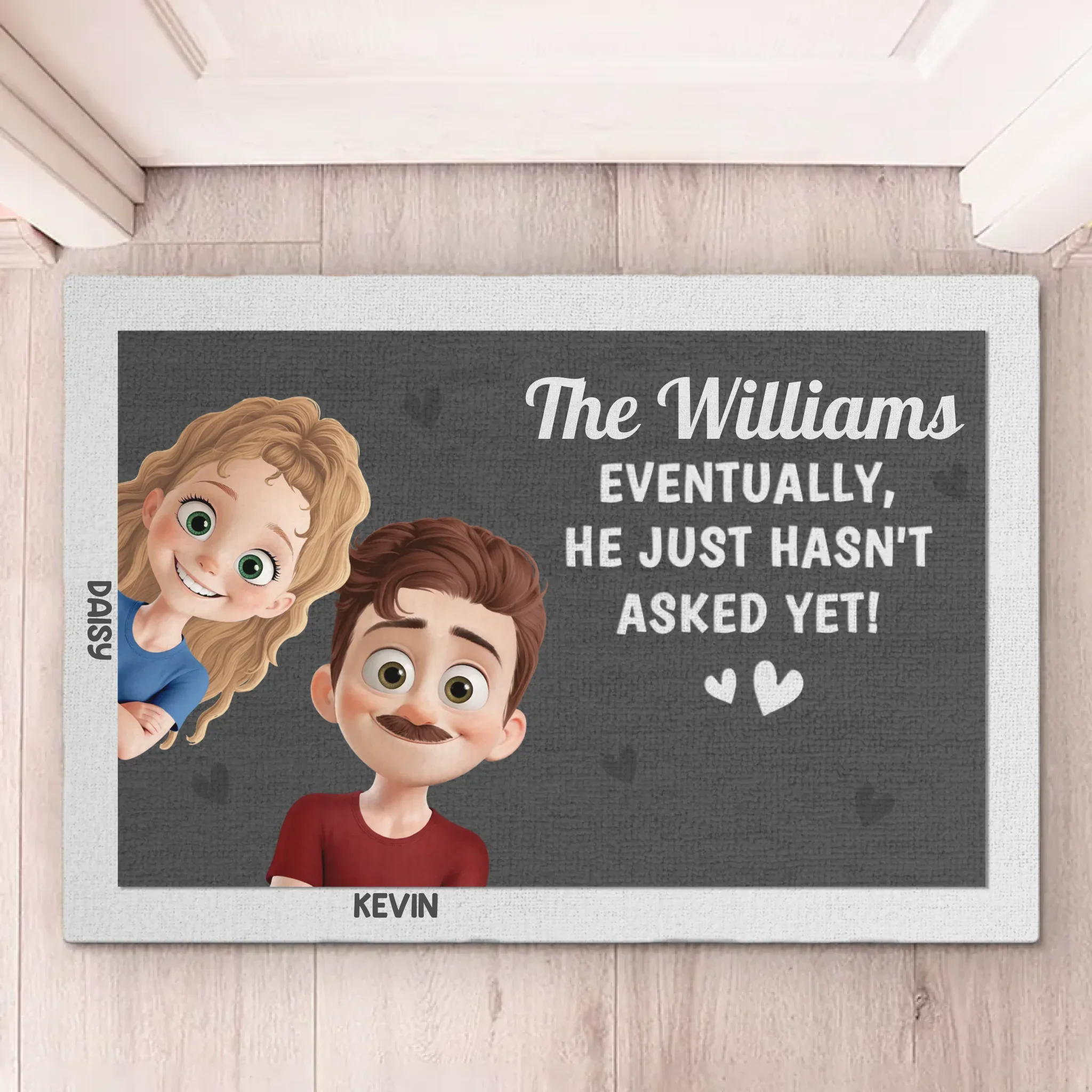 Our Love Writes Its Own Story - Couple Personalized Custom Home Decor Decorative Mat - House Warming Gift For Husband Wife, Anniversary
