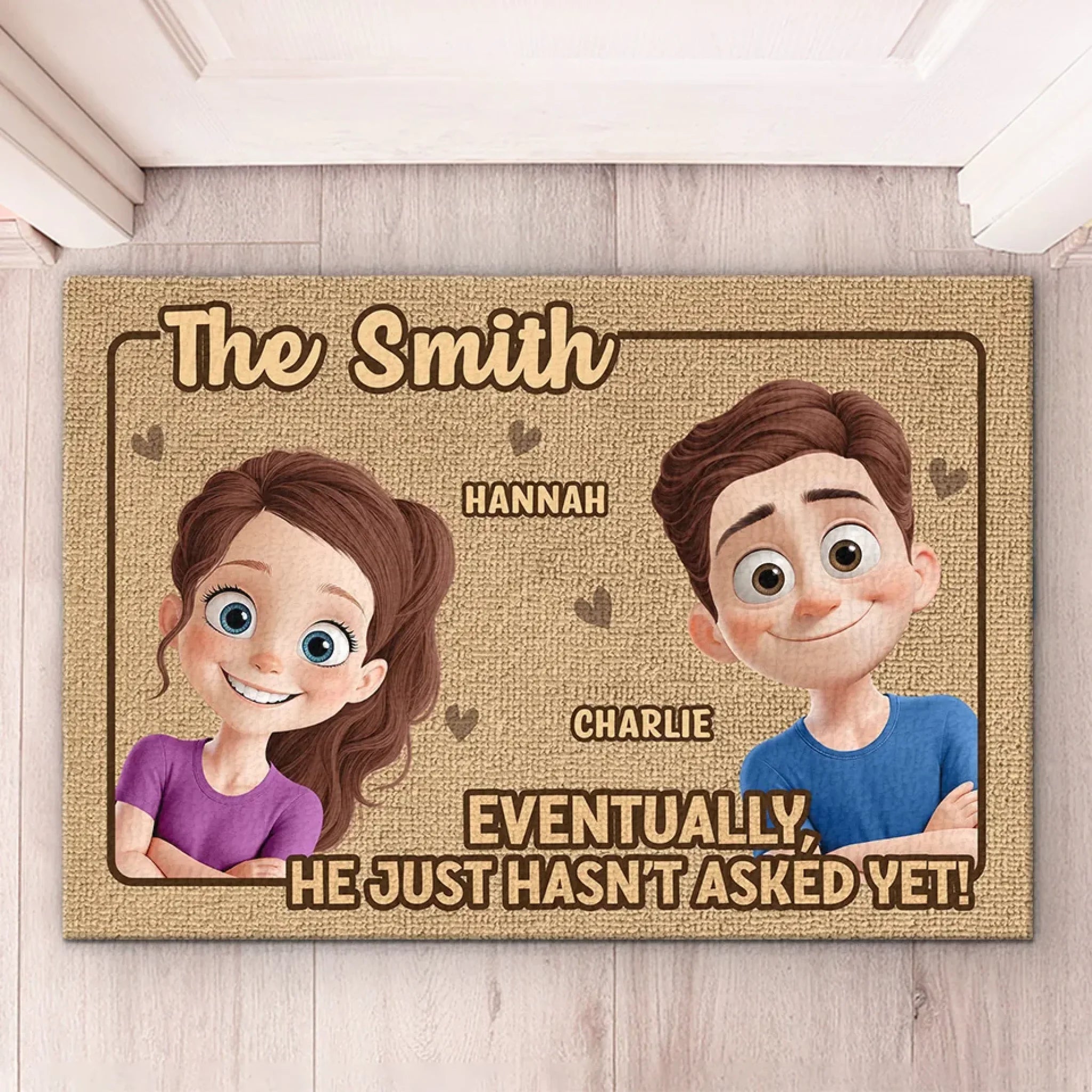 Together We Are Home - Couple Personalized Custom Home Decor Decorative Mat - House Warming Gift For Husband Wife, Anniversary