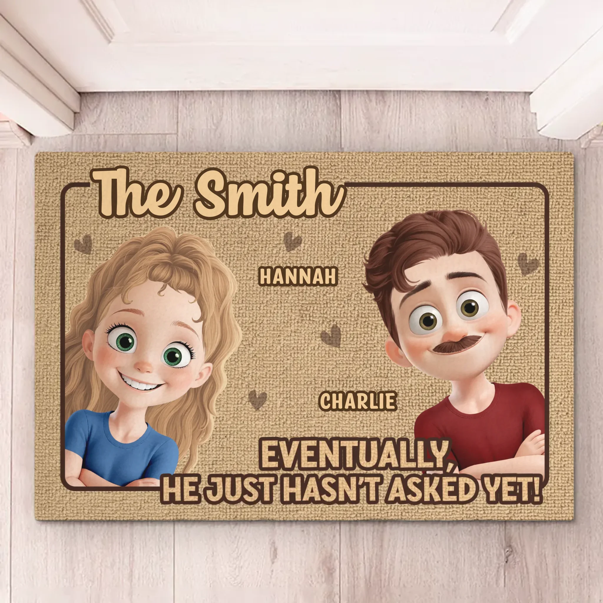 Together We Are Home - Couple Personalized Custom Home Decor Decorative Mat - House Warming Gift For Husband Wife, Anniversary