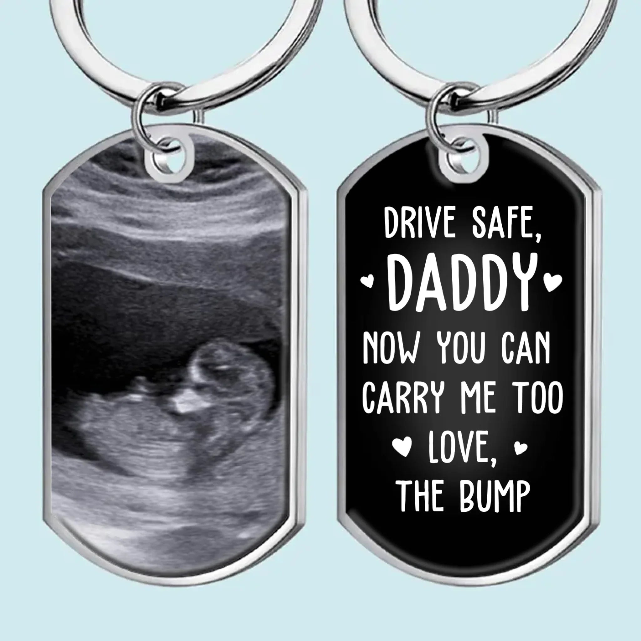 Custom Photo Now You Can Carry Me Too - Family Personalized Custom Keychain - Gift For Family Members, Baby Shower Gift