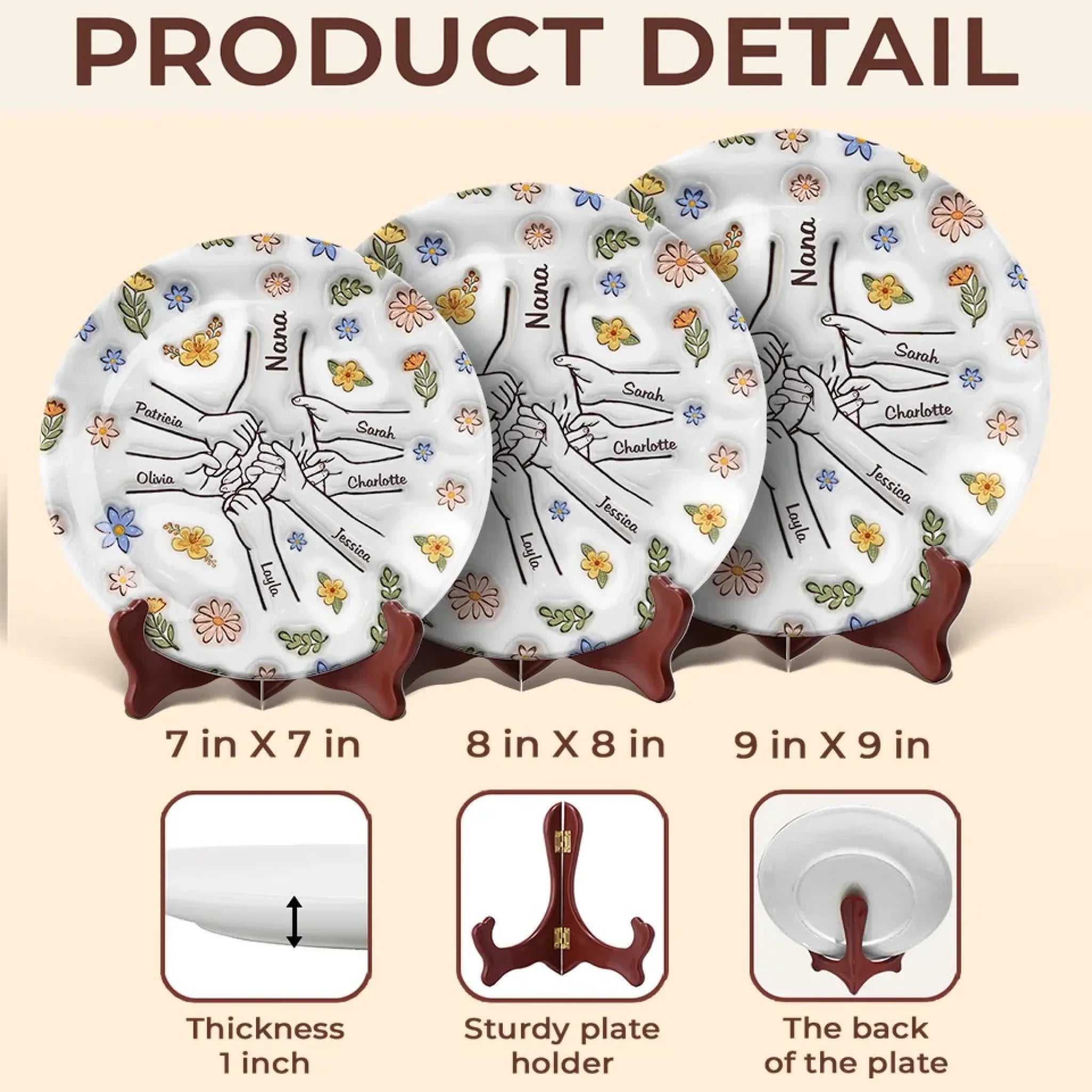 Love Grows Best In A Happy Family - Family Personalized Custom 3D Inflated Effect Printed Ceramic Plate - Mother's Day, Gift For Mom, Grandma