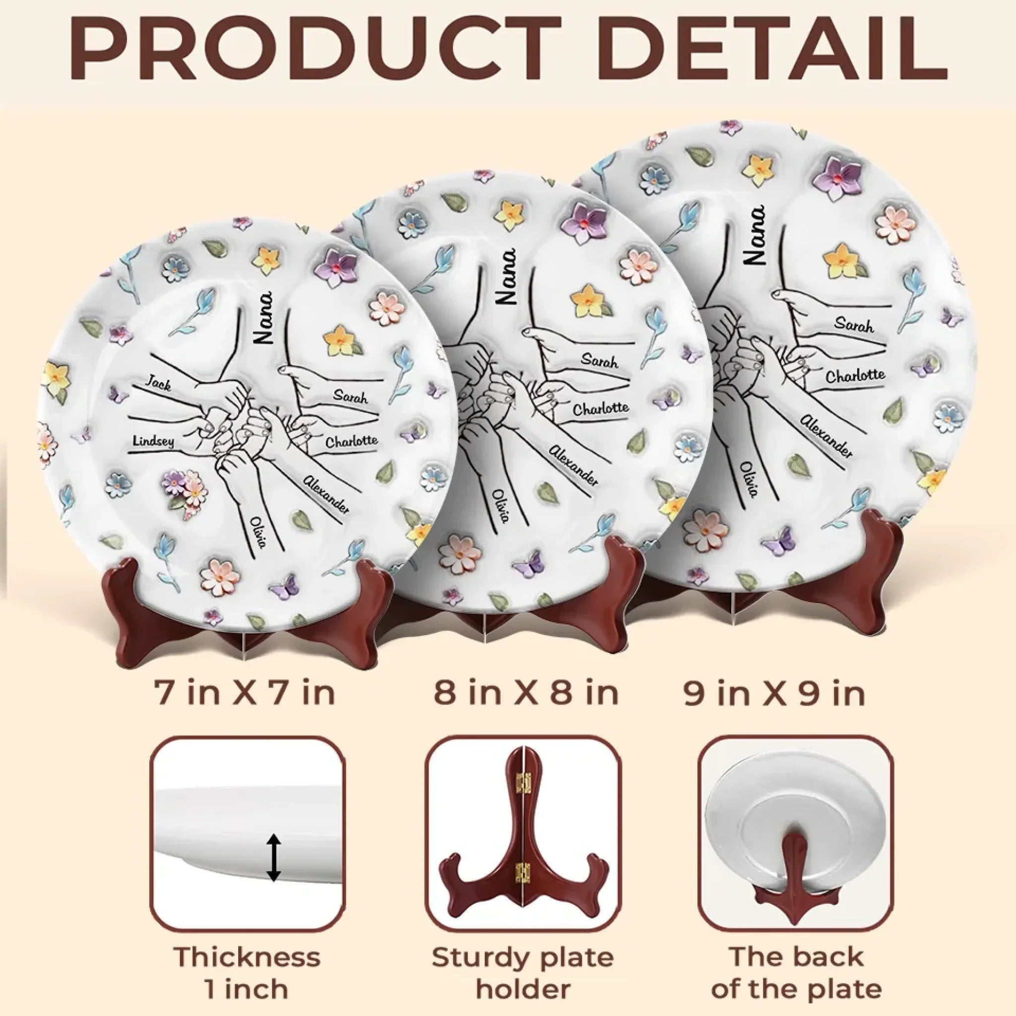 Her Love Is A Melody That Plays In The Heart Forever - Family Personalized Custom 3D Inflated Effect Printed Ceramic Plate - Mother's Day, Gift For Mom, Grandma