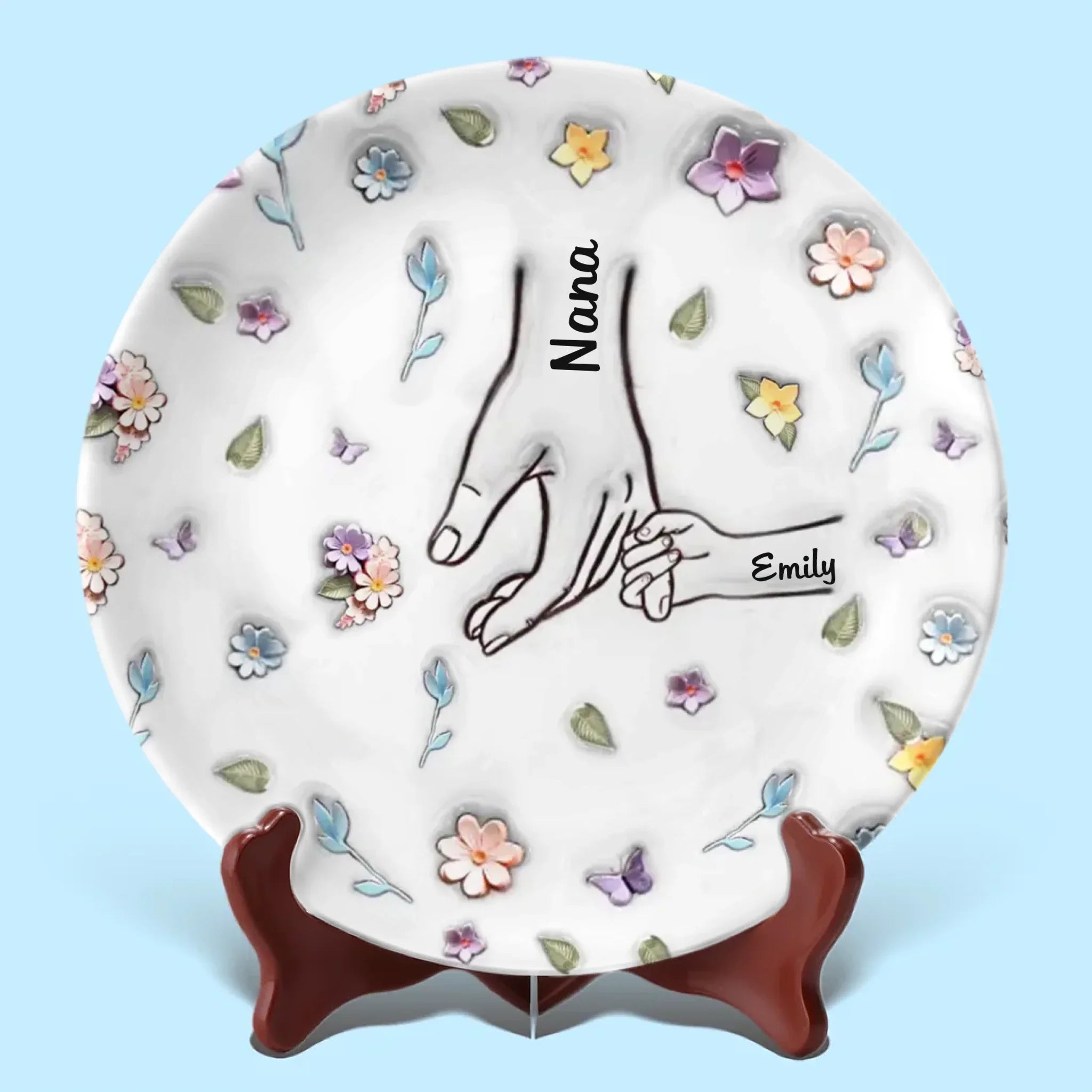 Her Love Is A Melody That Plays In The Heart Forever - Family Personalized Custom 3D Inflated Effect Printed Ceramic Plate - Mother's Day, Gift For Mom, Grandma