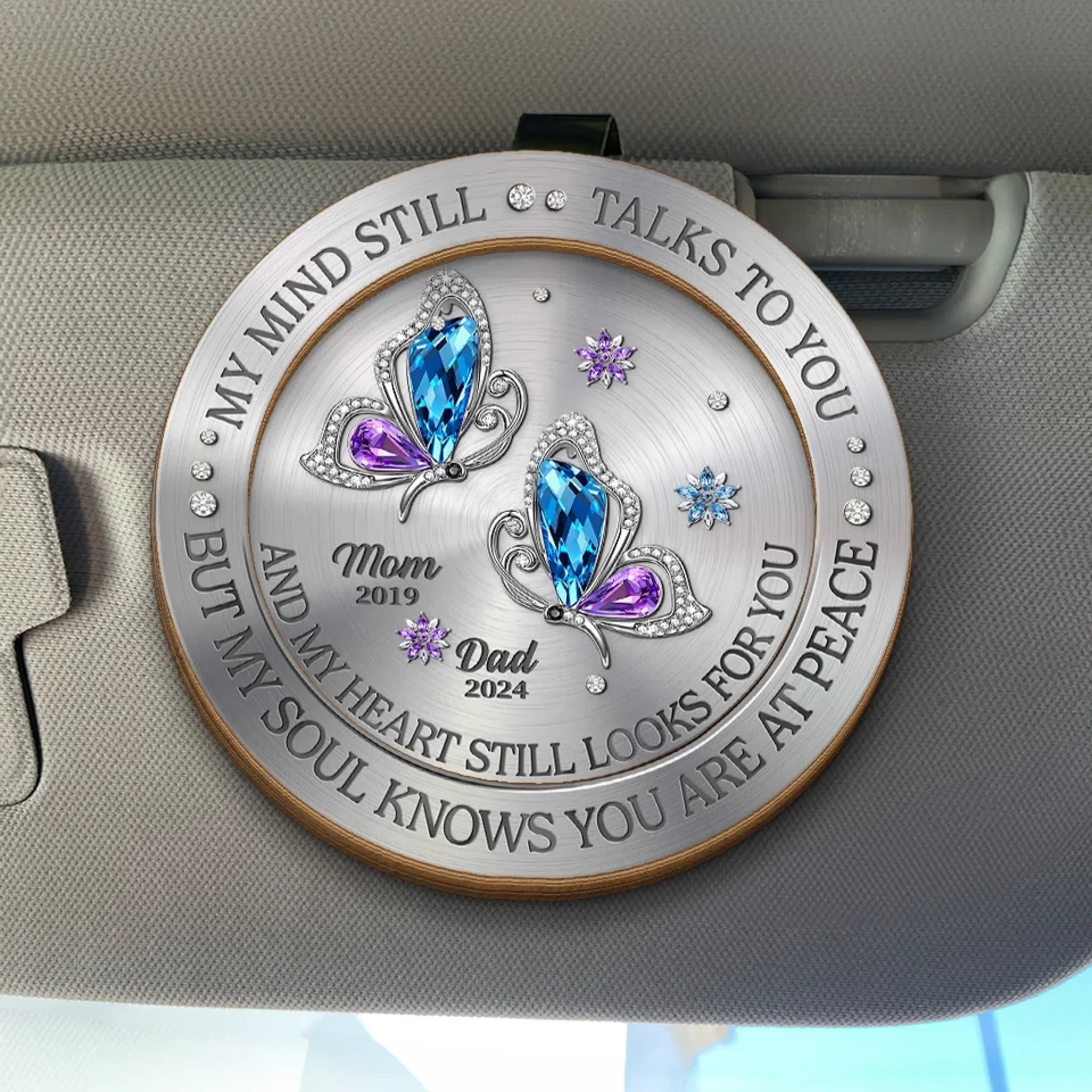 Some Part Of Me Will Always Search For You - Memorial Personalized Custom Car Visor Clip - Sympathy Gift For Family Members