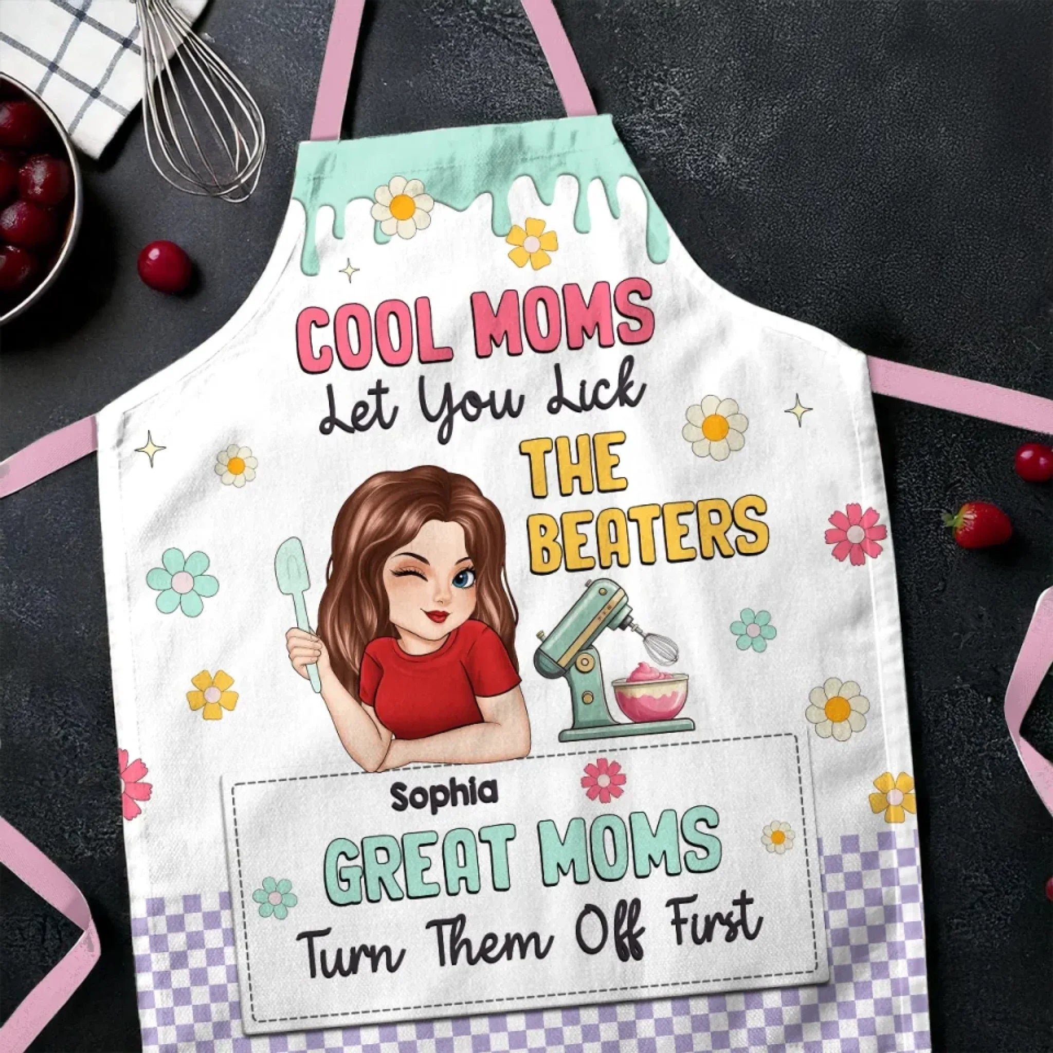 Home Is Where Mom Is - Family Personalized Custom Apron - Mother's Day, Gift For Mom, Grandma