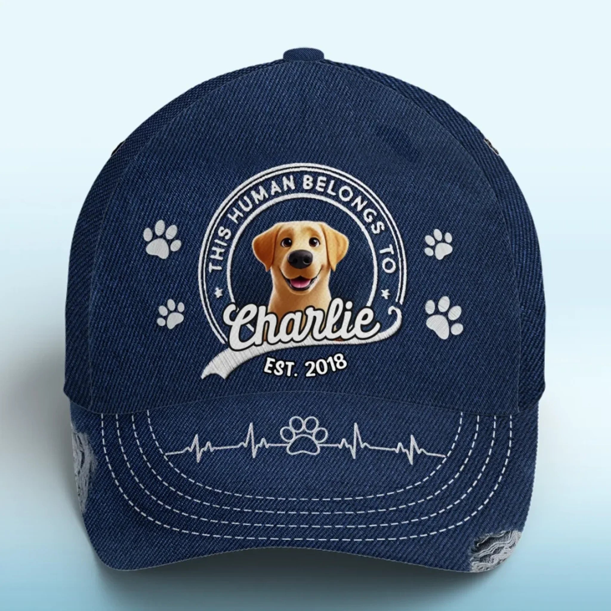 This Human Belongs To Me - Dog Personalized Custom Hat, All Over Print Classic Cap - Gift For Pet Owners, Pet Lovers