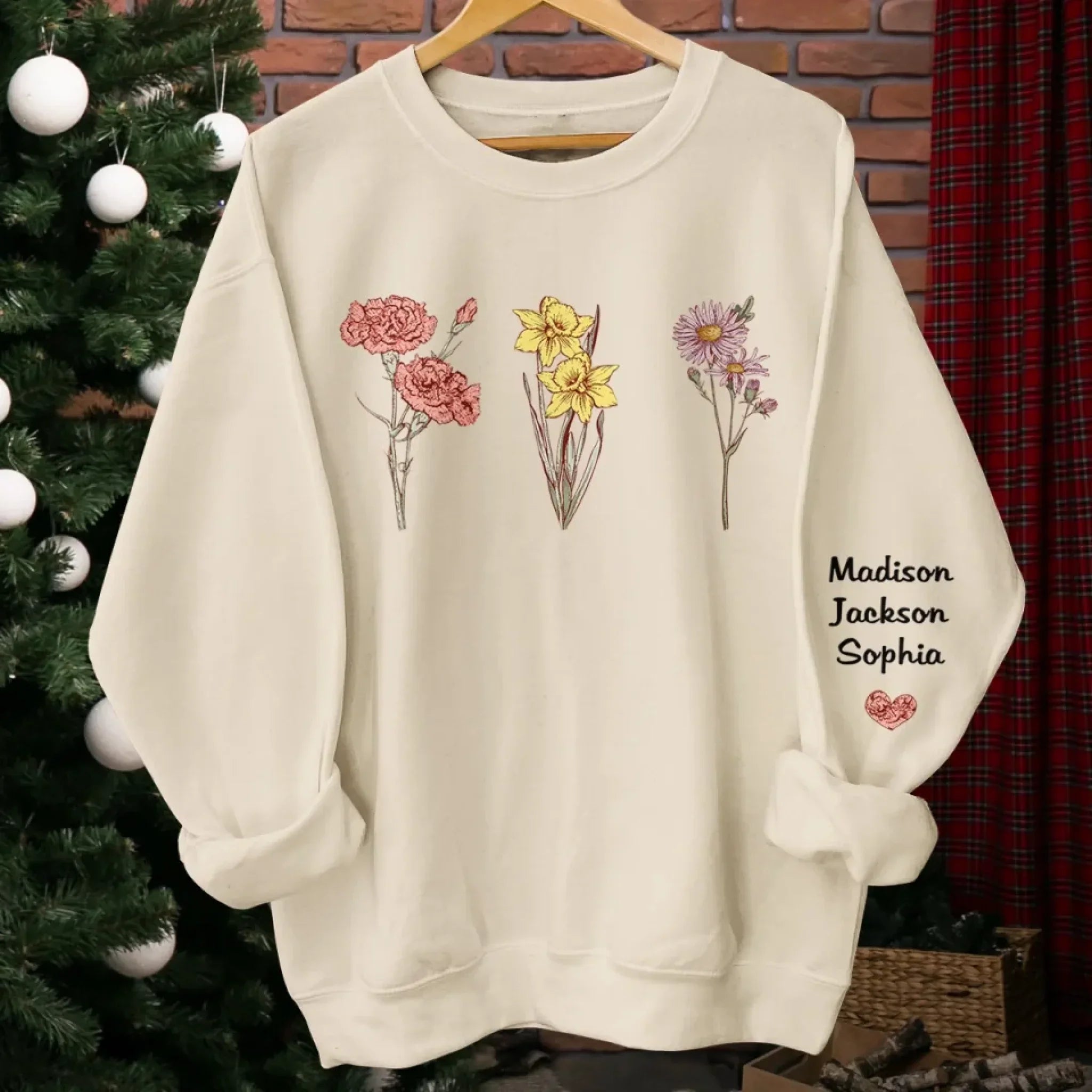Family Is The Most Beautiful Garden Of All - Family Personalized Custom Unisex Sweatshirt, Hoodie With Design On Sleeve - Mother's Day, Gift For Mom, Grandma