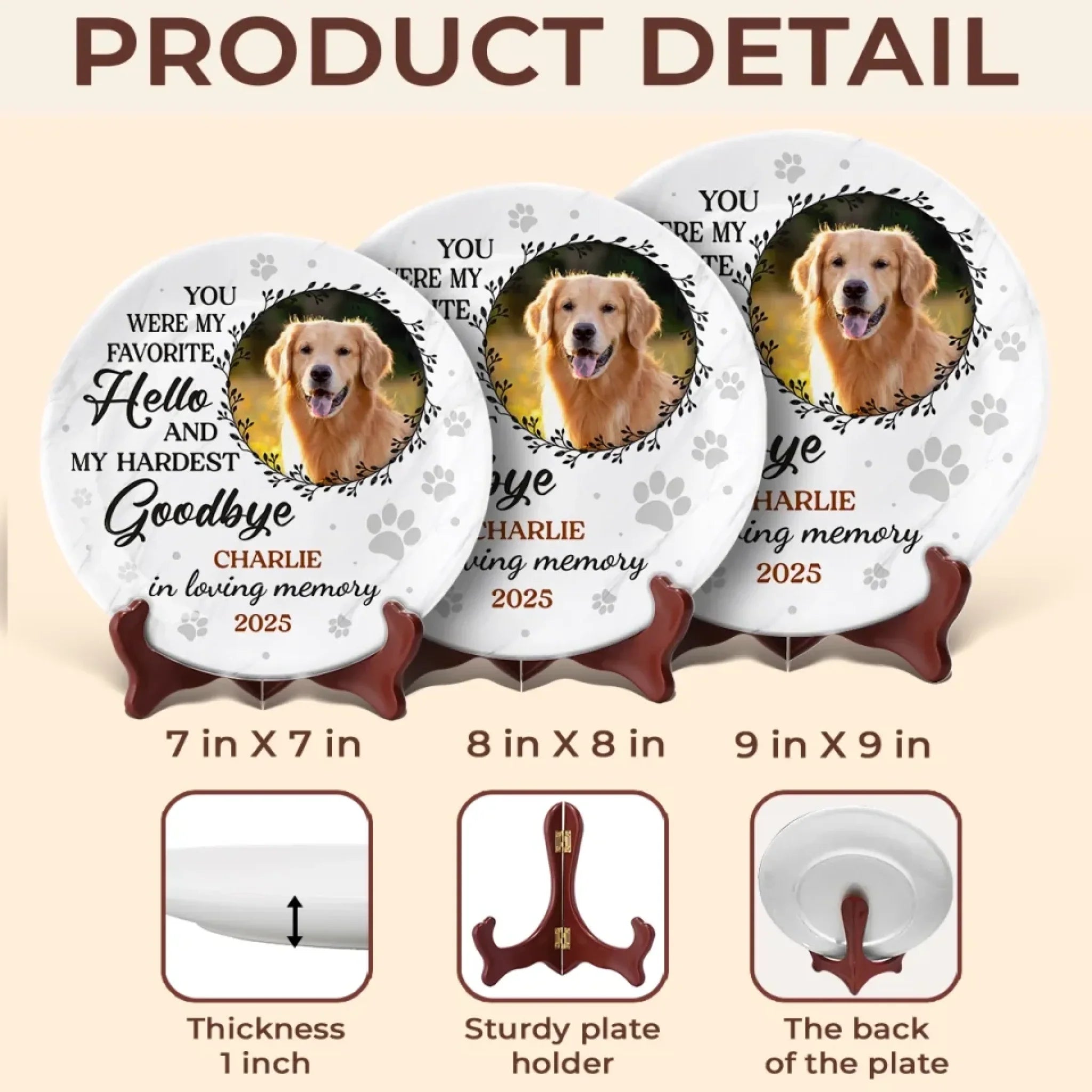 Custom Photo Rest In Peace, Sweet Soul - Memorial Personalized Custom Ceramic Plate - Sympathy Gift For Pet Owners, Pet Lovers