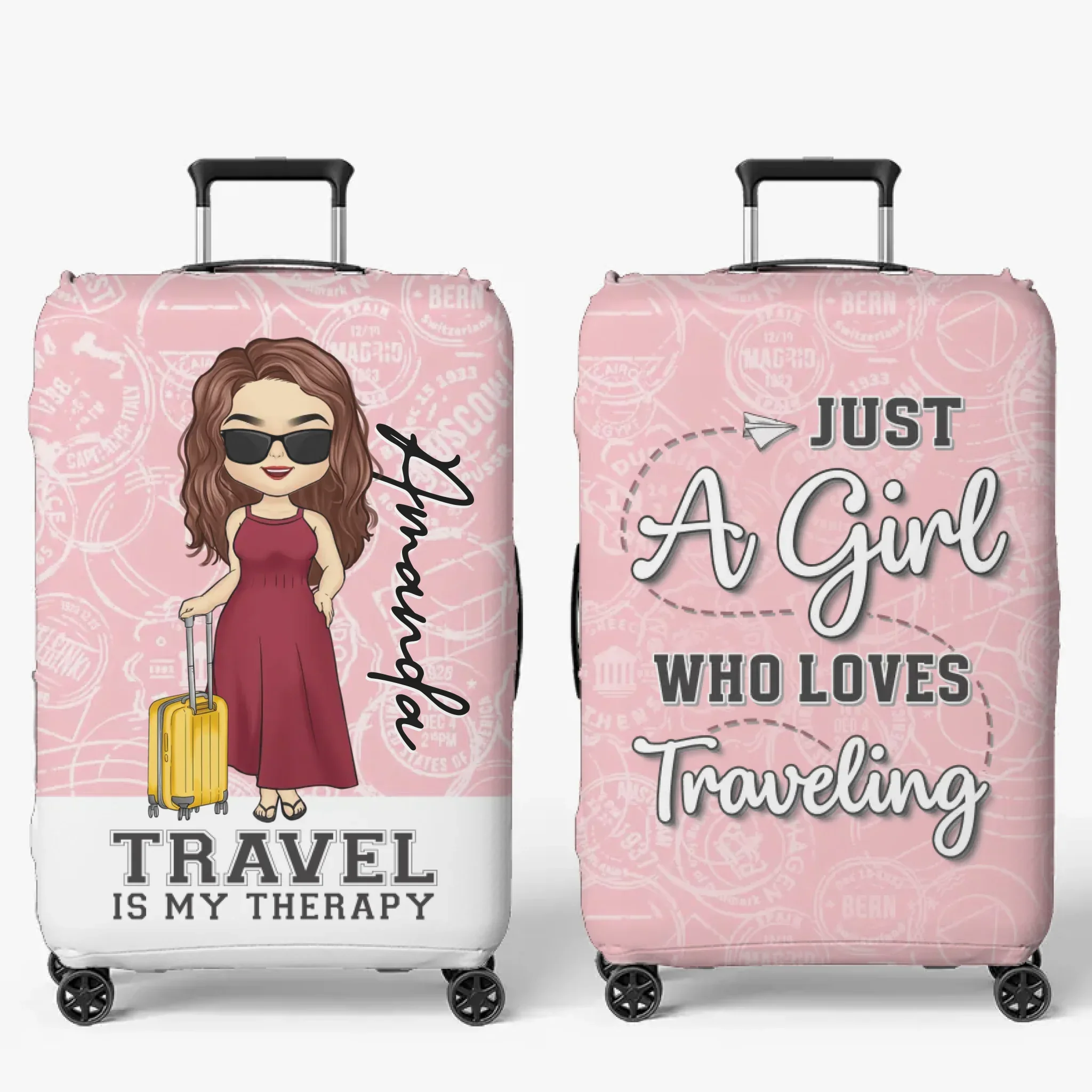 Collect Moments, Not Things - Travel Personalized Custom Luggage Cover - Holiday Vacation Gift, Gift For Adventure Travel Lovers