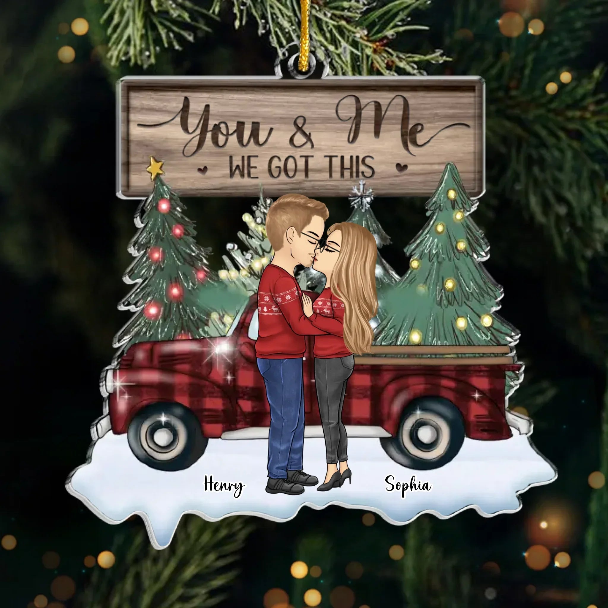 Warm Wishes To You And Your Beloved Furry Family - Couple Personalized Custom Ornament - Acrylic Custom Shaped - Christmas Gift For Husband Wife, Anniversary, Pet Owners, Pet Lovers