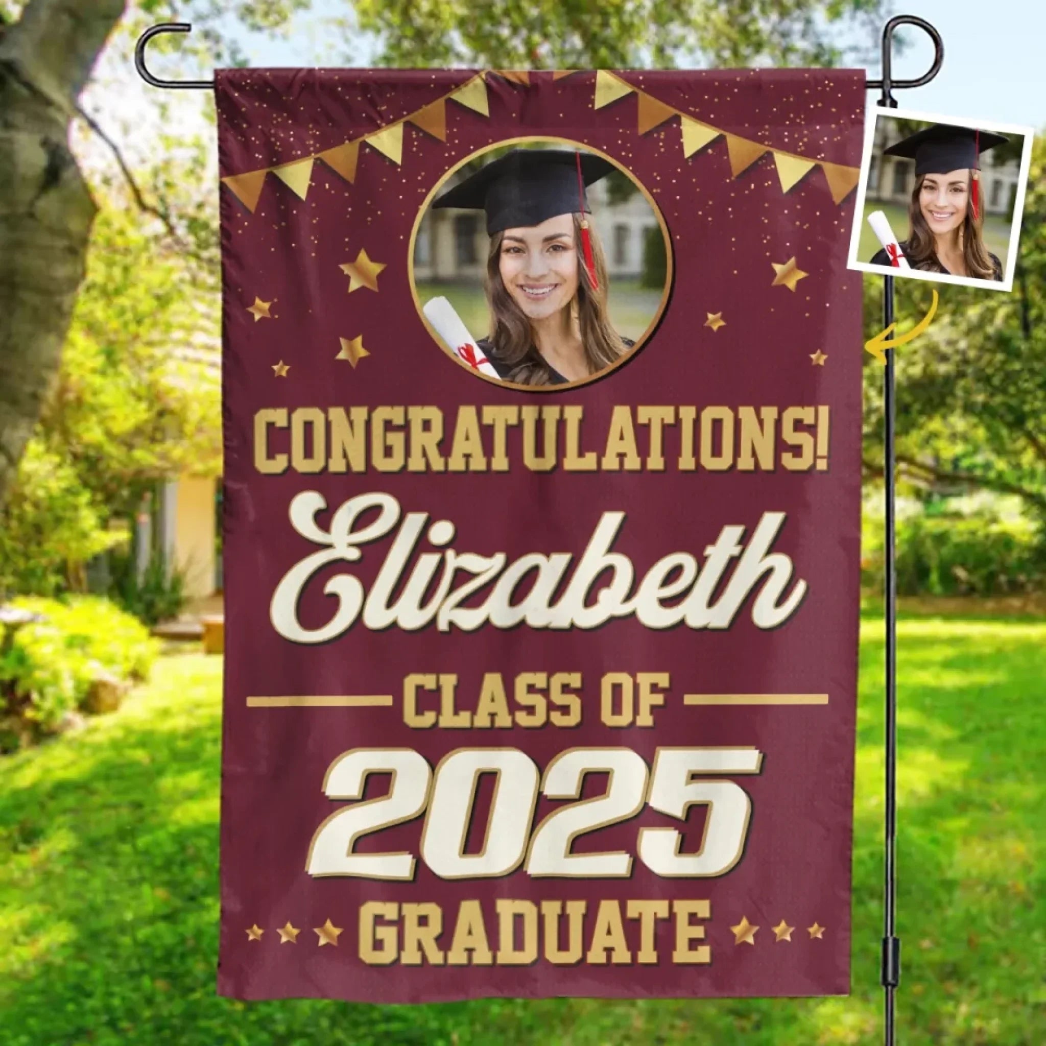 Custom Photo Dreams Do Come True - Family Personalized Custom Flag - Graduation Gift For Family Members, Siblings, Brothers, Sisters