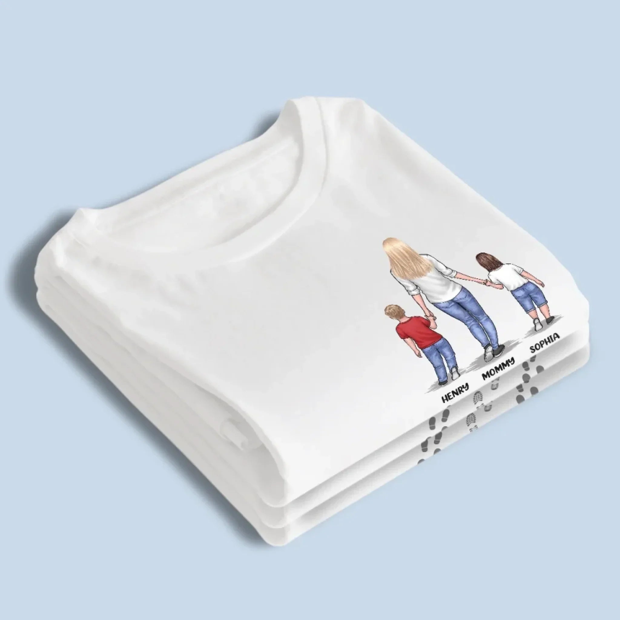 Following In Your Footsteps With Love & Gratitude -  Family Personalized Custom Unisex T-shirt, Premium T-shirt, Hoodie - Mother's Day Gift For Mom, Grandma