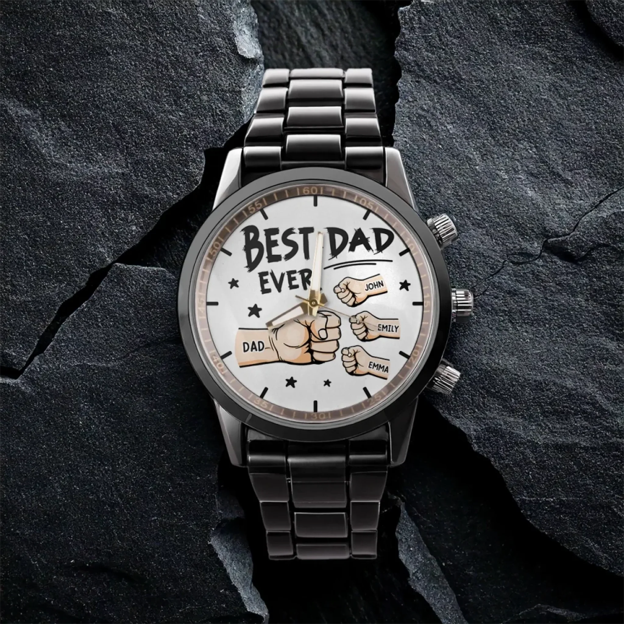 Greatest Dad, Unmatched Love - Family Personalized Custom Men's Watch - Father's Day, Gift For Dad, Grandpa