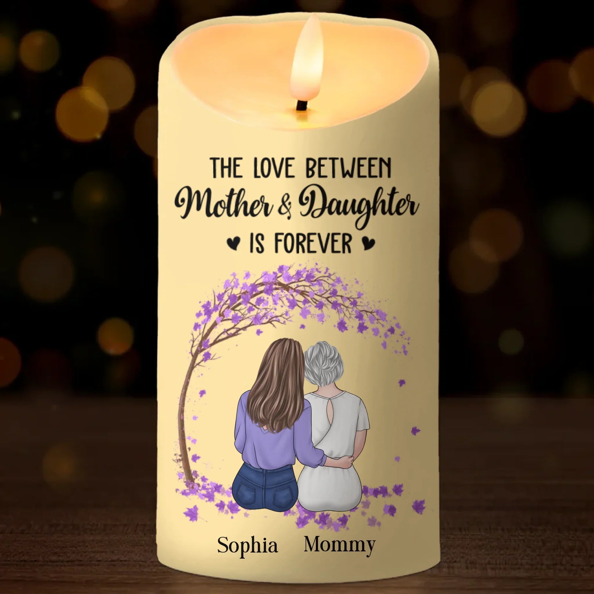 A Mother’s Love Shines - Family Personalized Custom LED Candle - Mother's Day, Gift For Mom, Grandma