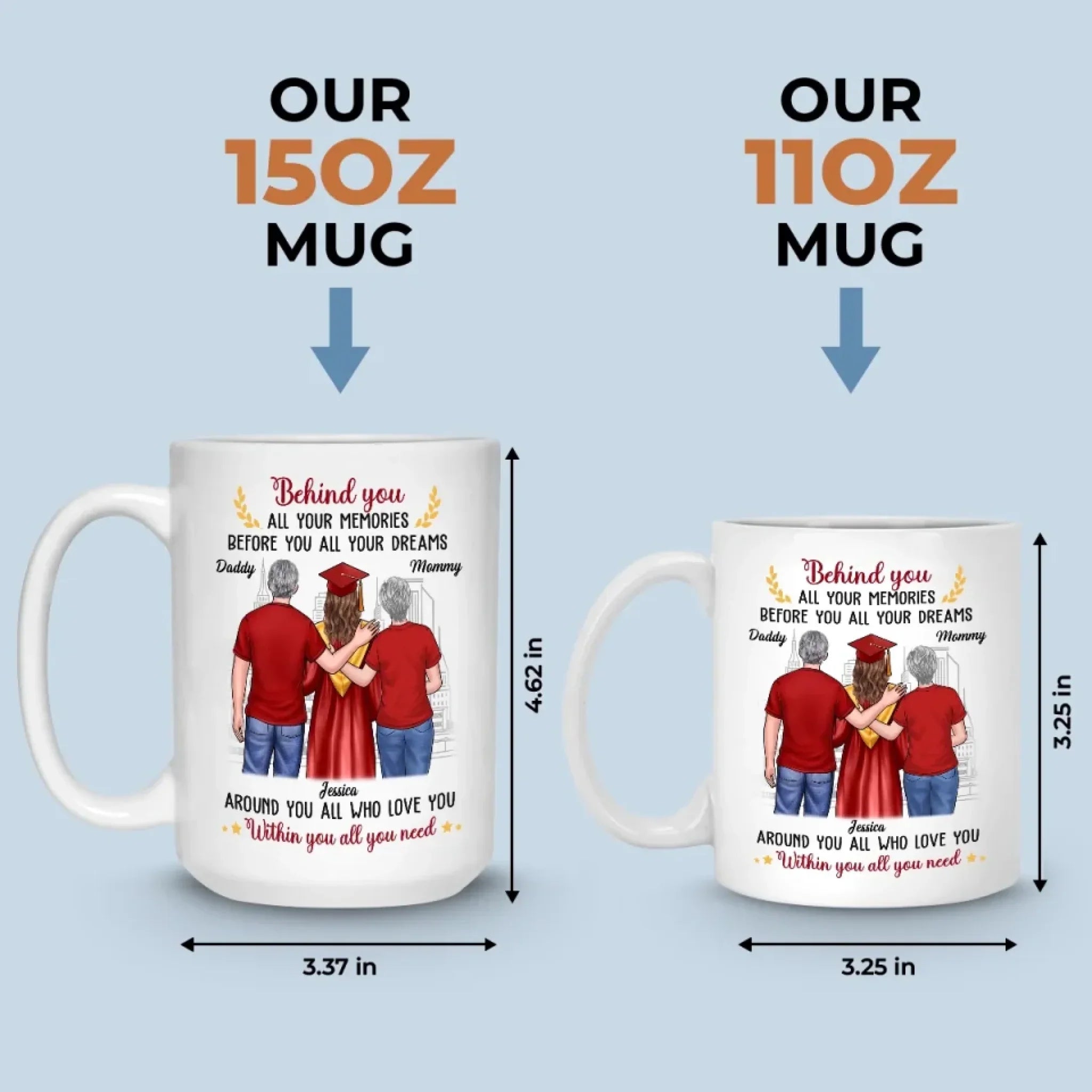 So Proud, So Blessed - Family Personalized Custom Mug - Graduation Gift For Daughter