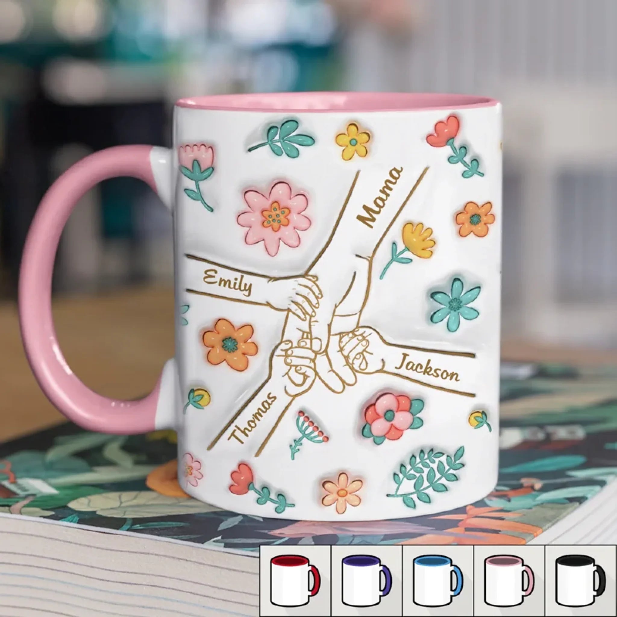 Together Always, Never Apart - Family Personalized Custom 3D Inflated Effect Printed Accent Mug - Mother's Day, Gift For Mom, Grandma