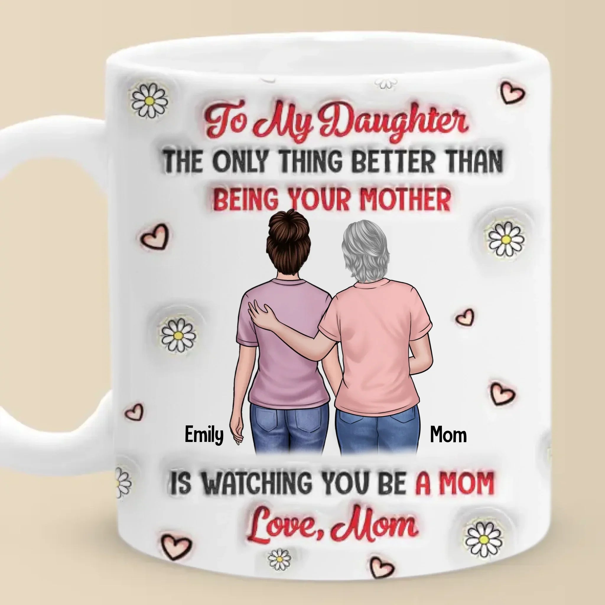 A Bond That Time Can’t Break - Family Personalized Custom 3D Inflated Effect Printed Mug - Mother's Day, Gift For Mom, Grandma