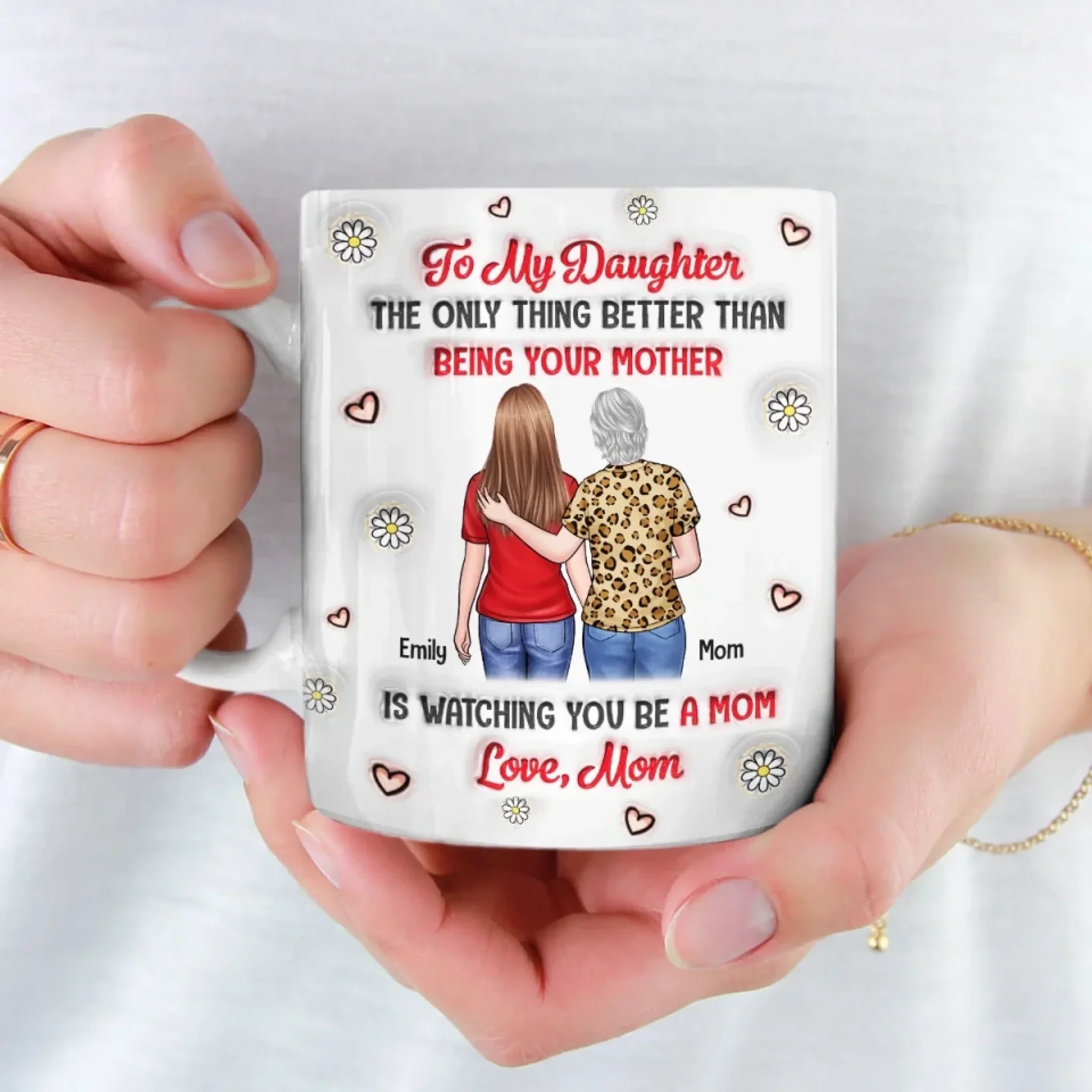 A Bond That Time Can’t Break - Family Personalized Custom 3D Inflated Effect Printed Mug - Mother's Day, Gift For Mom, Grandma