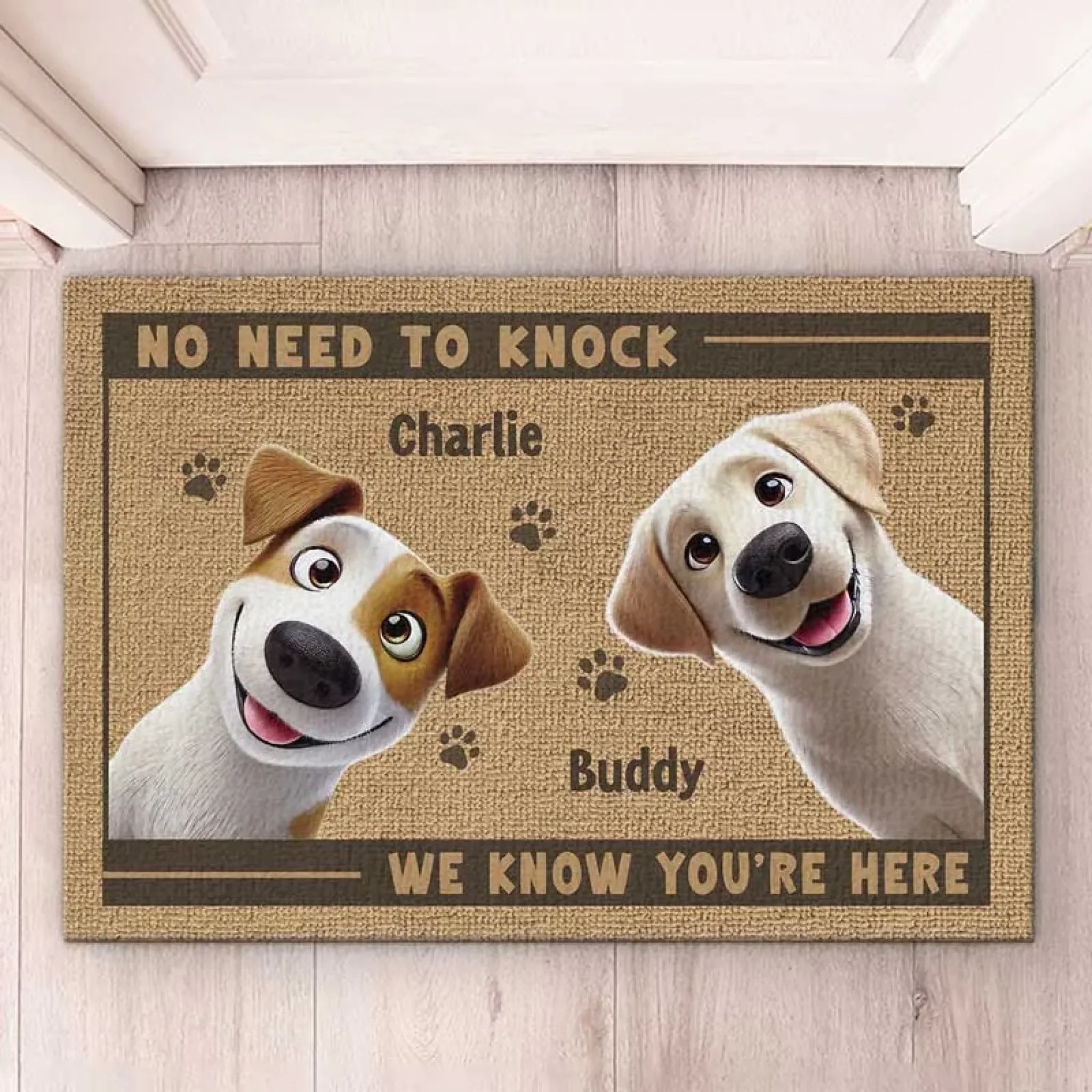 I Know You're Here - Dog & Cat Personalized Custom Home Decor Decorative Mat - New Arrival, House Warming Gift For Pet Owners, Pet Lovers
