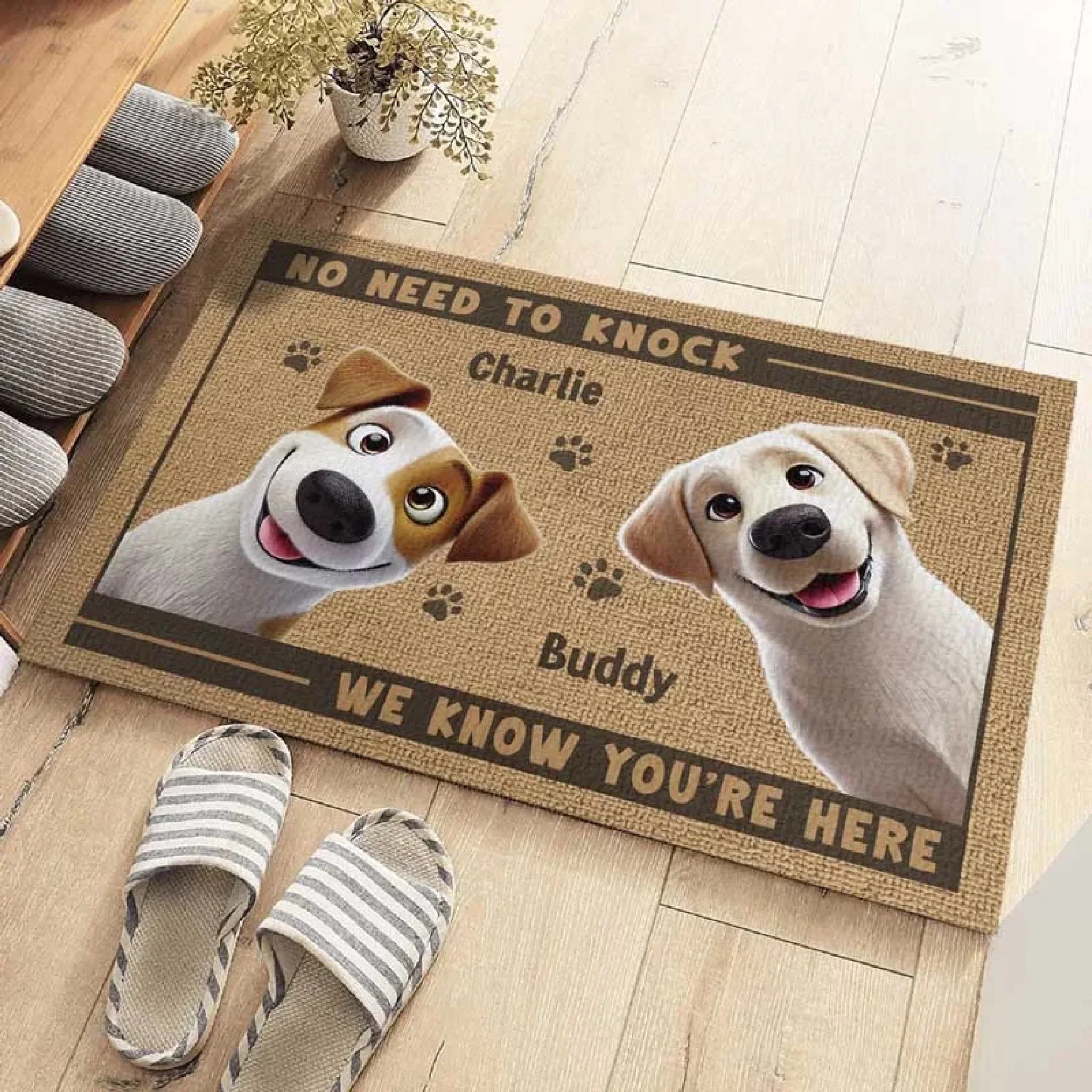 I Know You're Here - Dog & Cat Personalized Custom Home Decor Decorative Mat - New Arrival, House Warming Gift For Pet Owners, Pet Lovers
