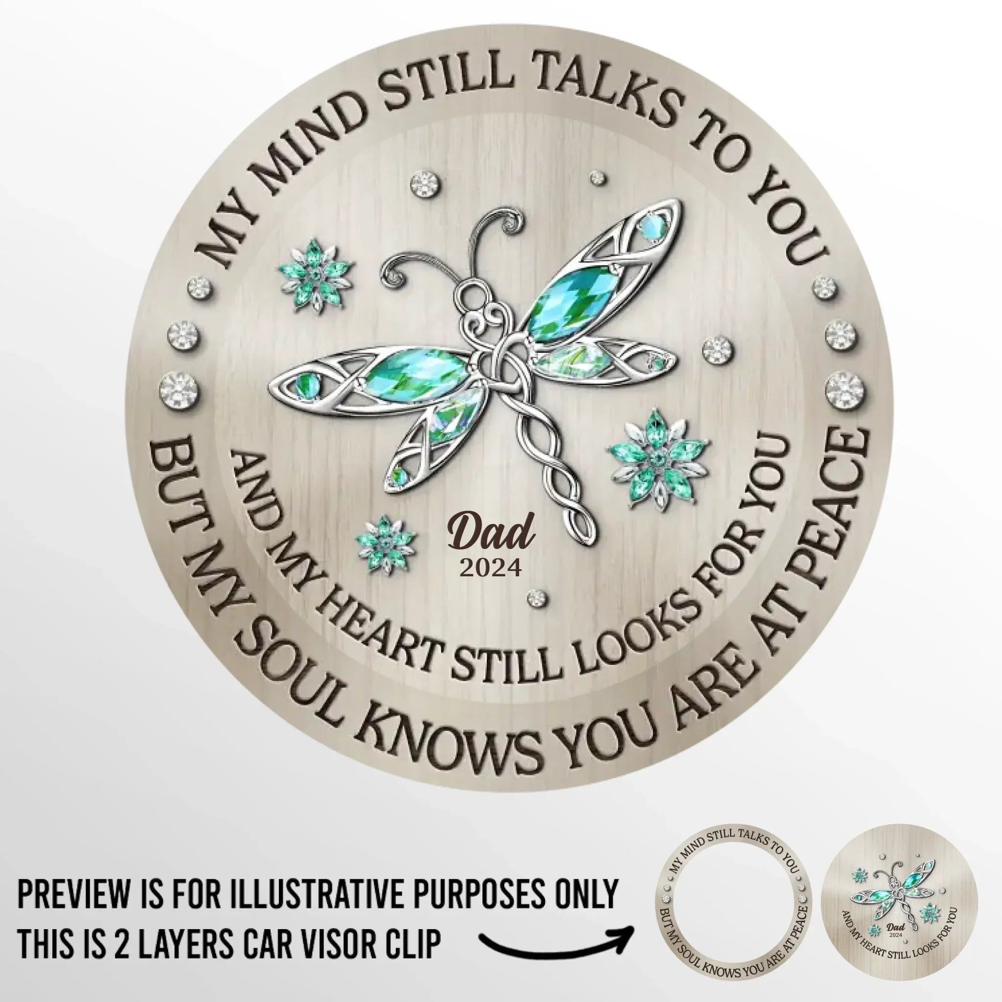 In Loving Remembrance - New Arrival, Memorial Personalized Custom Car Visor Clip - Sympathy Gift For Family Members AMZ