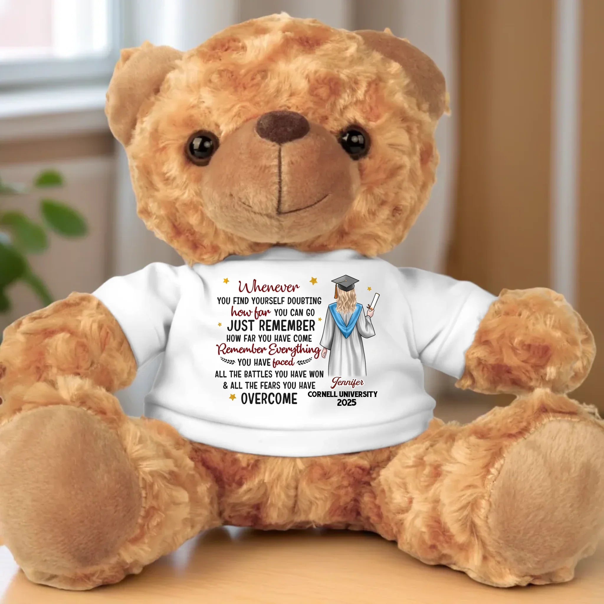 From Hard Work To Success, You Made It - Family Personalized Custom Teddy Bear Plush - Graduation Gift For Family Members, Siblings, Brothers, Sisters