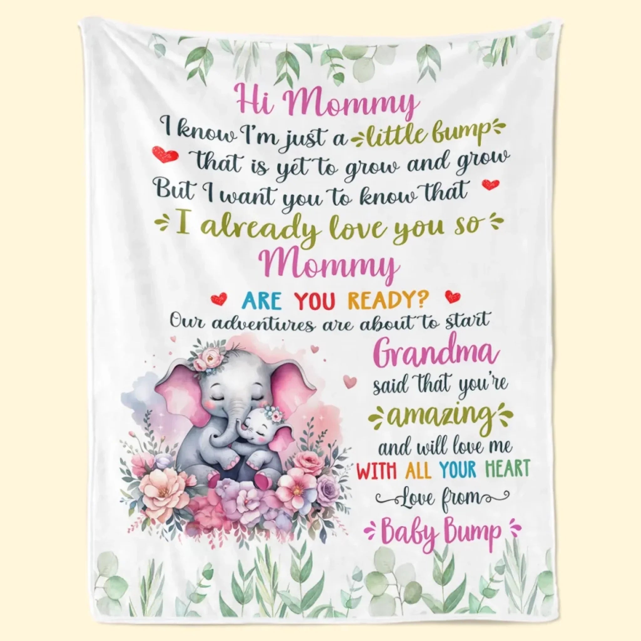 Can’t Wait To Grow With You - Family Personalized Custom Blanket - Mother's Day, Baby Shower Gift, Gift For First Mom