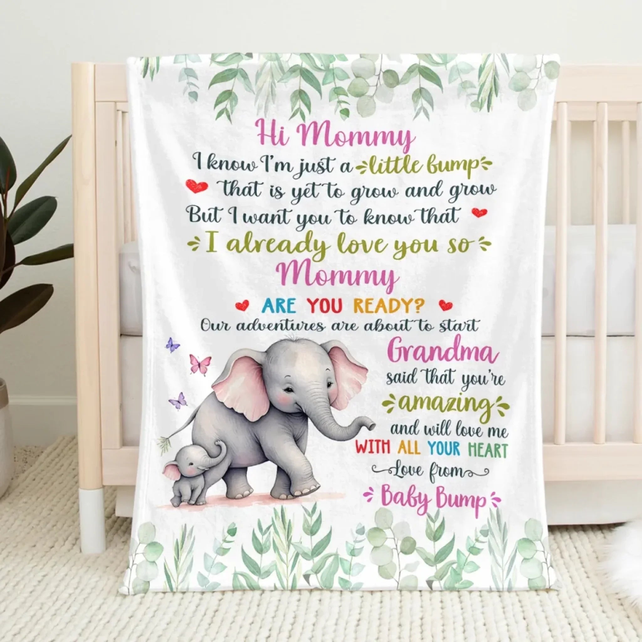 Mom, I Can’t Wait To Meet You - Family Personalized Custom Blanket - Mother's Day, Baby Shower Gift, Gift For First Mom