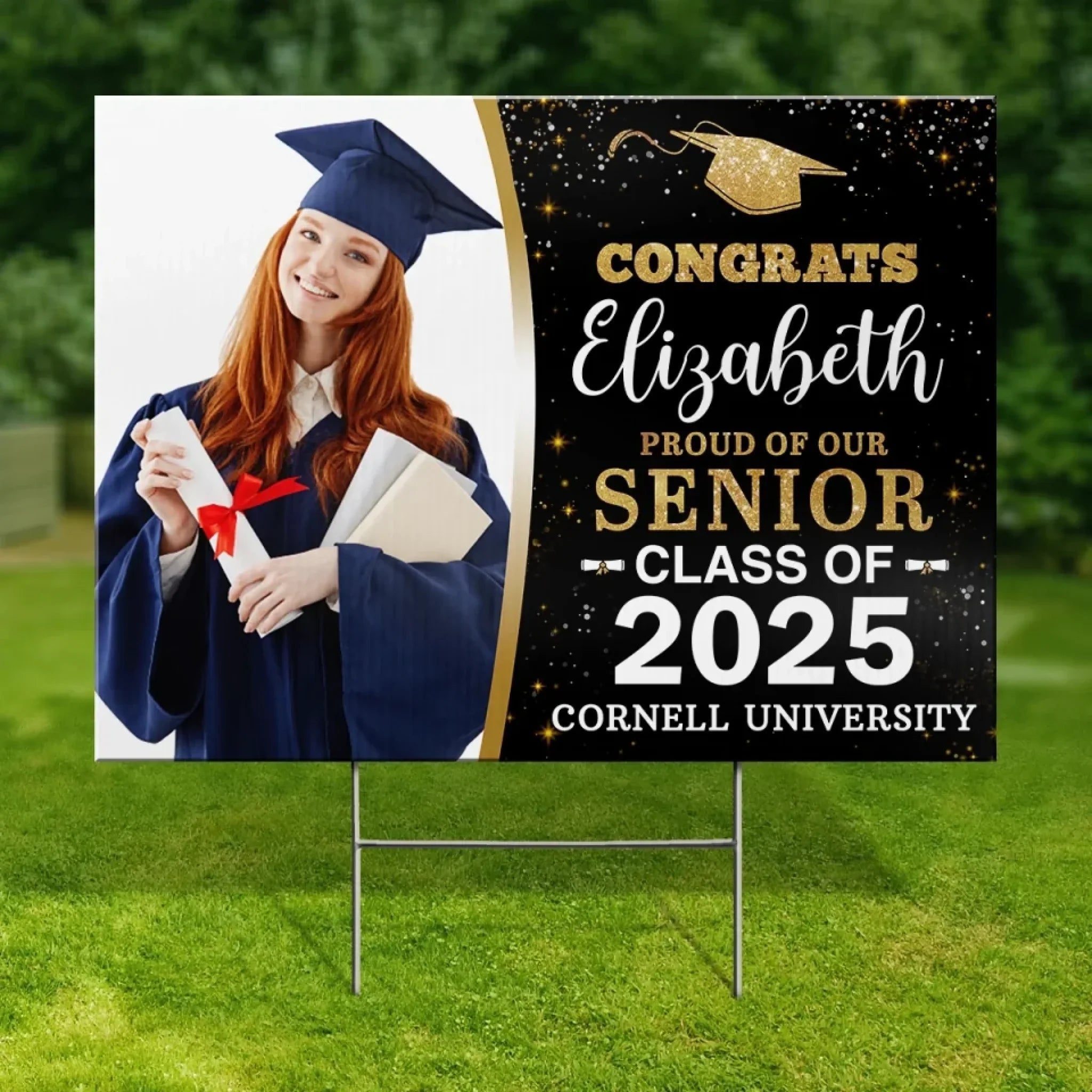 Custom Photo Graduation Glow On Point - Family Personalized Custom Yard Sign - Graduation Gift For Family Members, Siblings, Brothers, Sisters