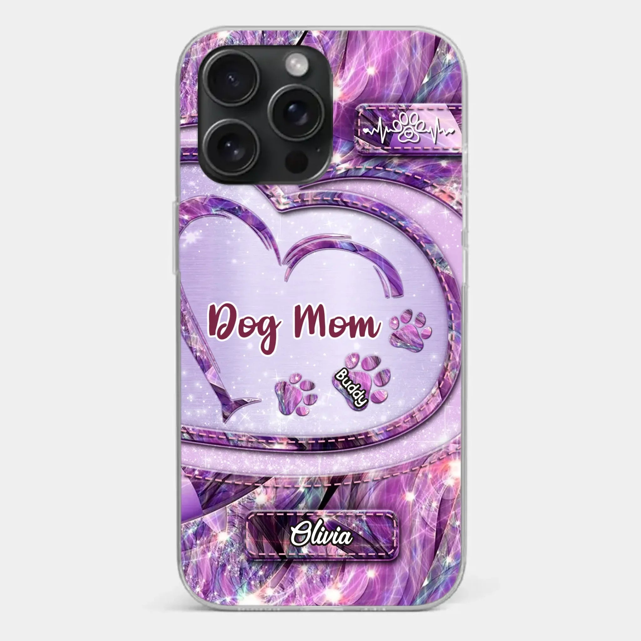 Paw Prints On My Heart - Dog Personalized Custom Clear Phone Case - Gift For Pet Owners, Pet Lovers